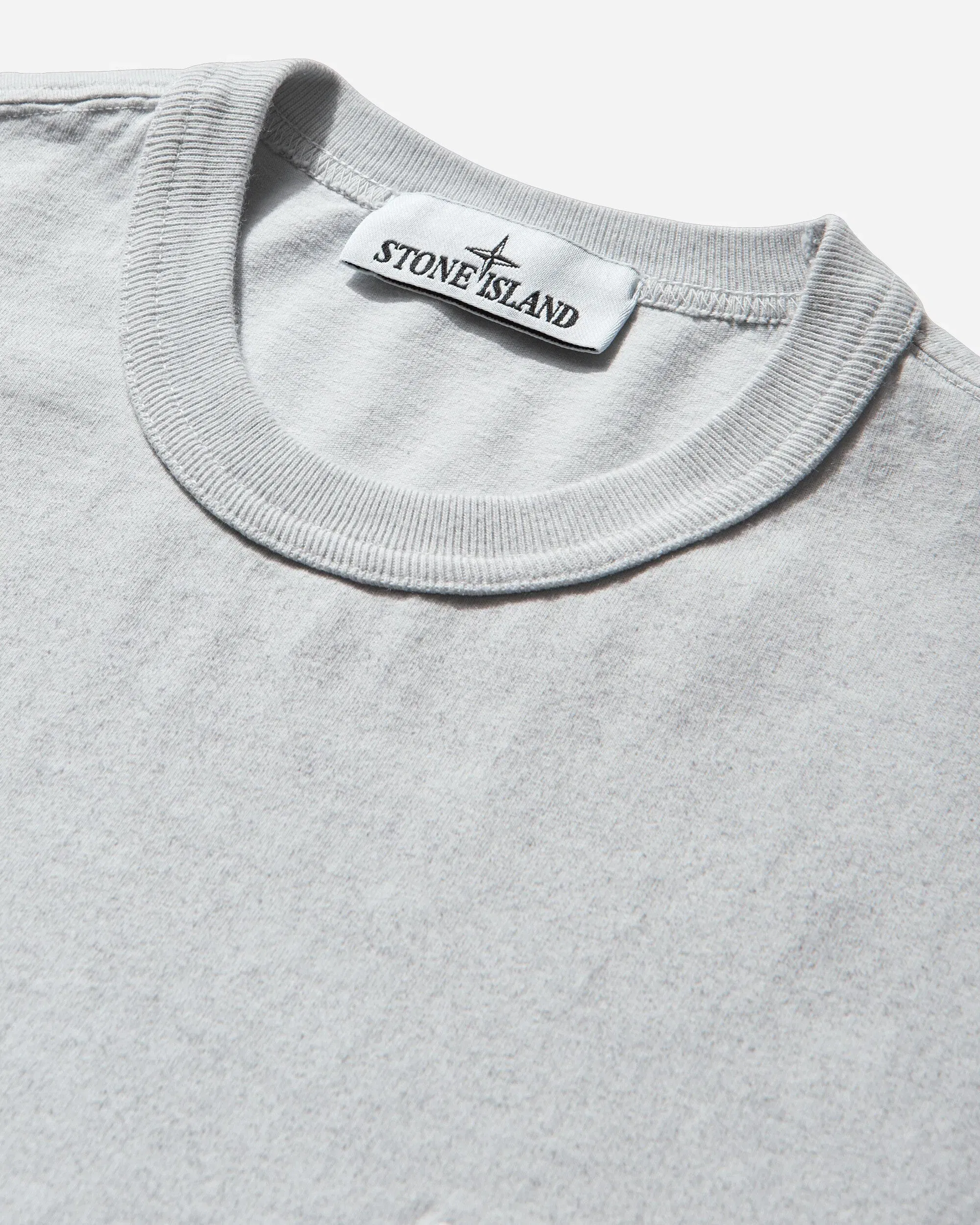 Stone Island Men's Combed Organic Cotton Jersey Reflective Garment Lamination T-Shirt Sky Blue