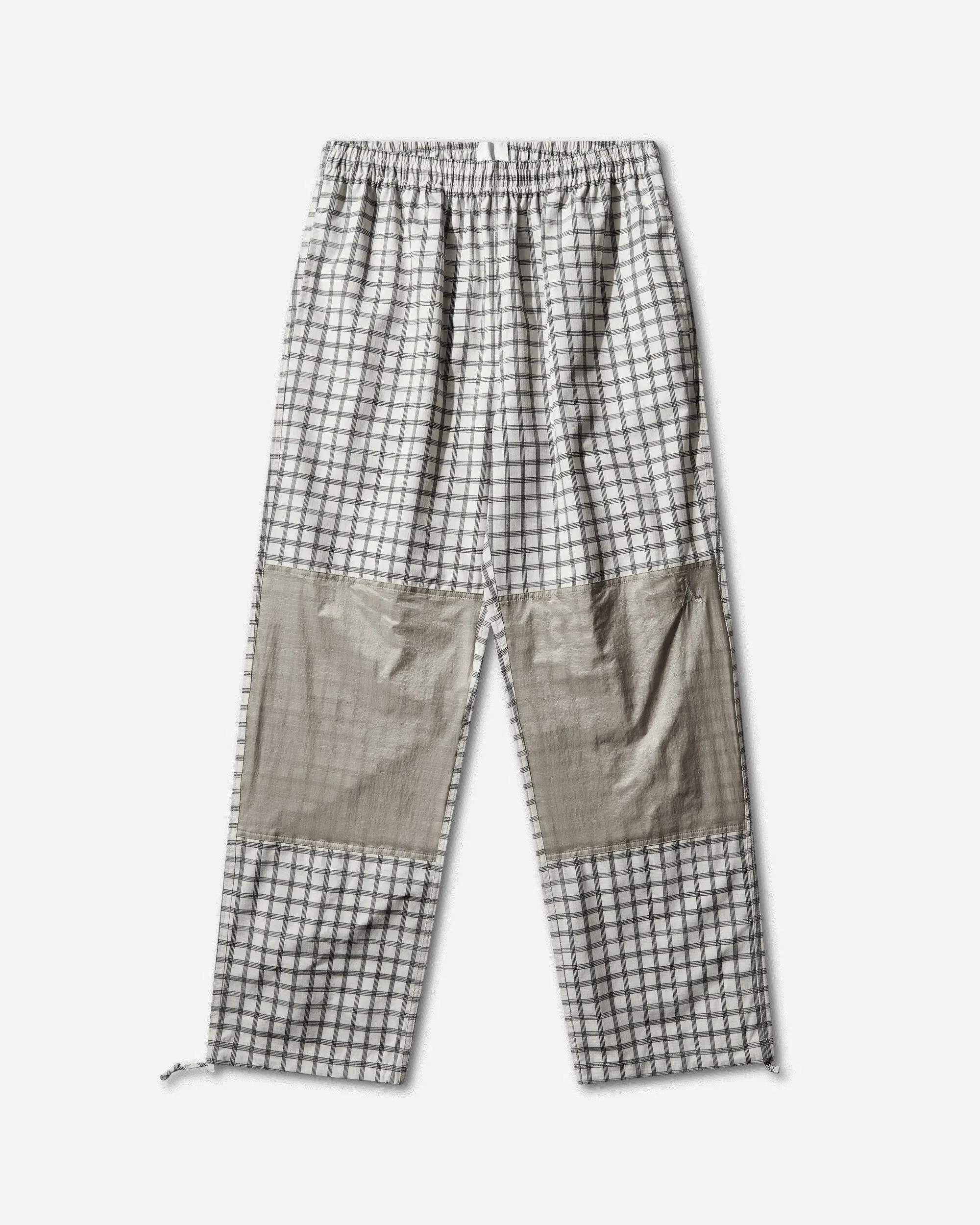 ROA Men's Aaair FloWeave Printed Check Elasticated Waistband Pants White