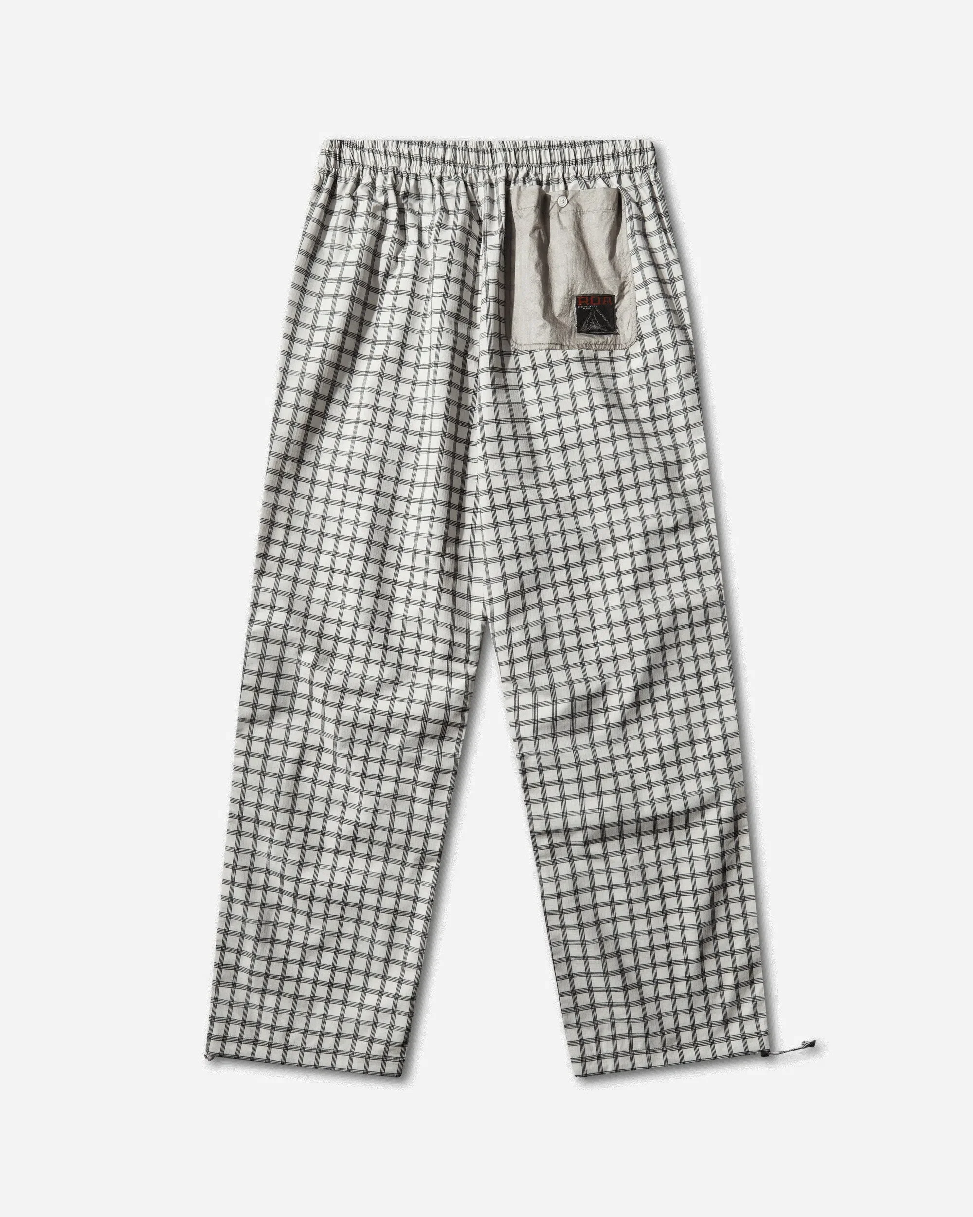 ROA Men's Aaair FloWeave Printed Check Elasticated Waistband Pants White
