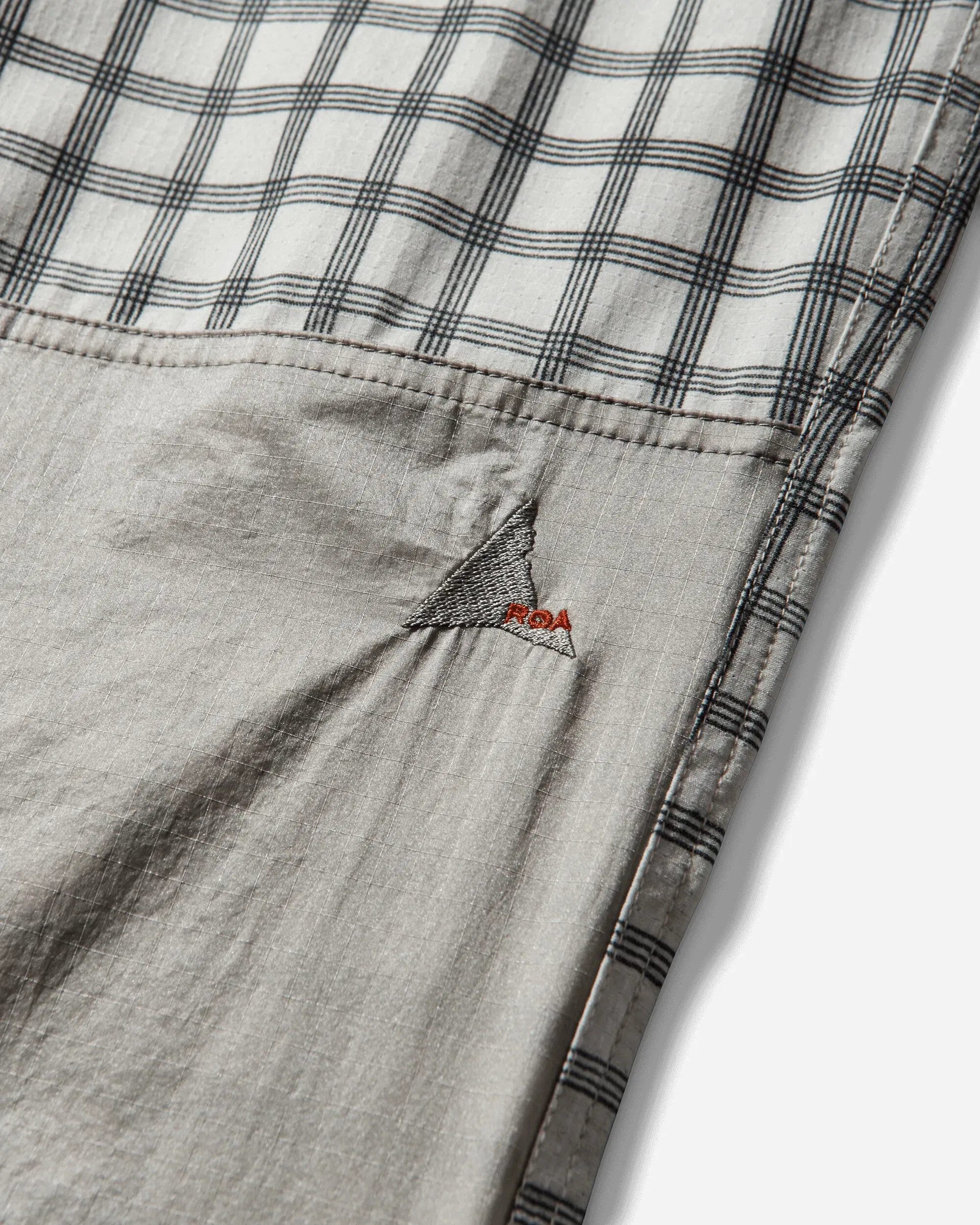 ROA Men's Aaair FloWeave Printed Check Elasticated Waistband Pants White