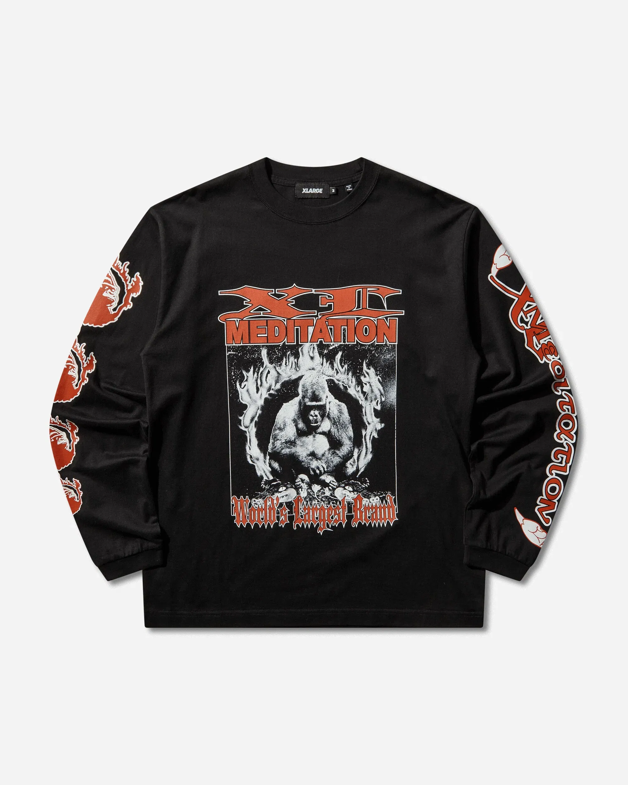 XLarge Men's Meditation Longsleeve T-Shirt Black