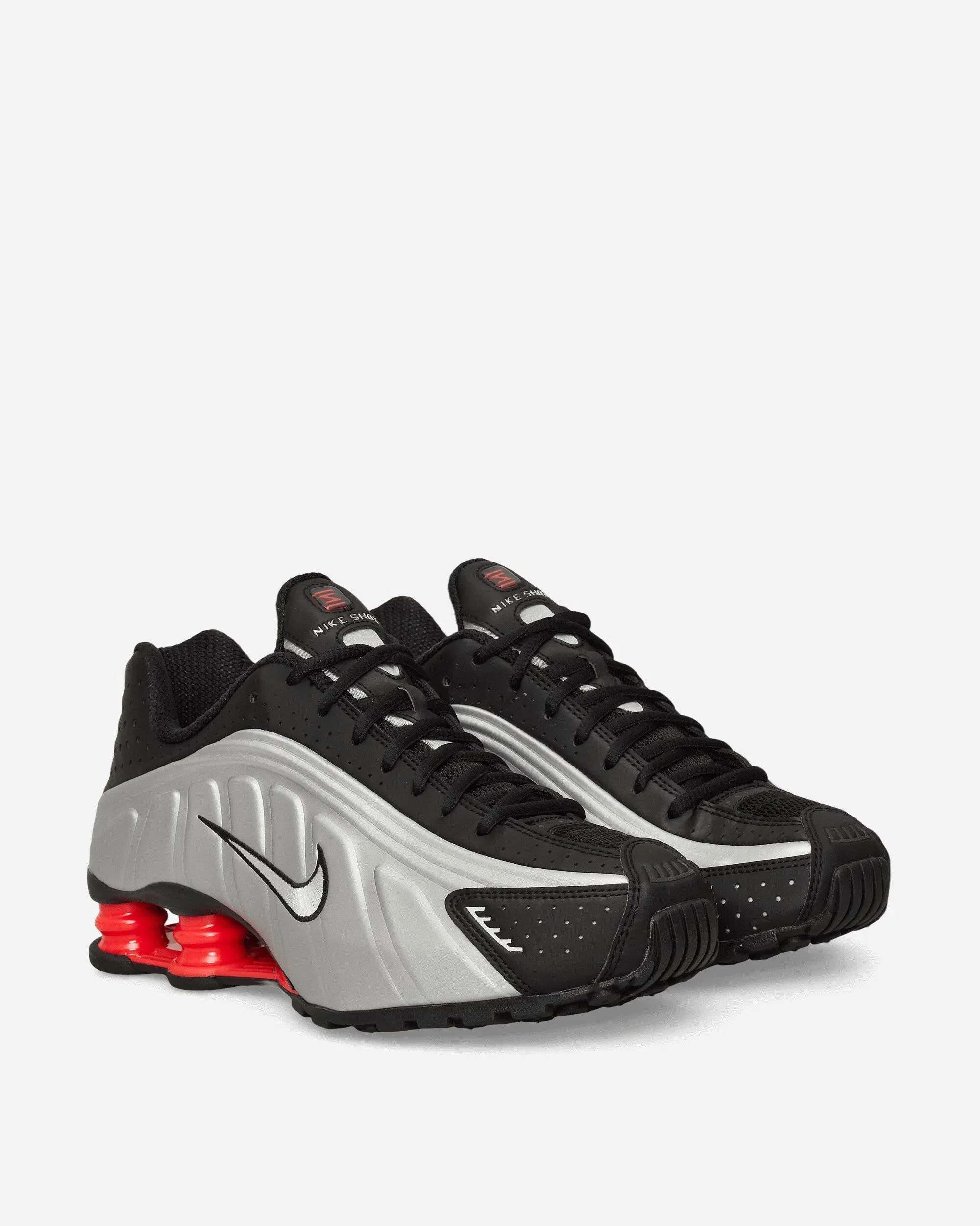 Nike Women's Shox R4 Sneakers Metallic Silver / Black / Light Crimson