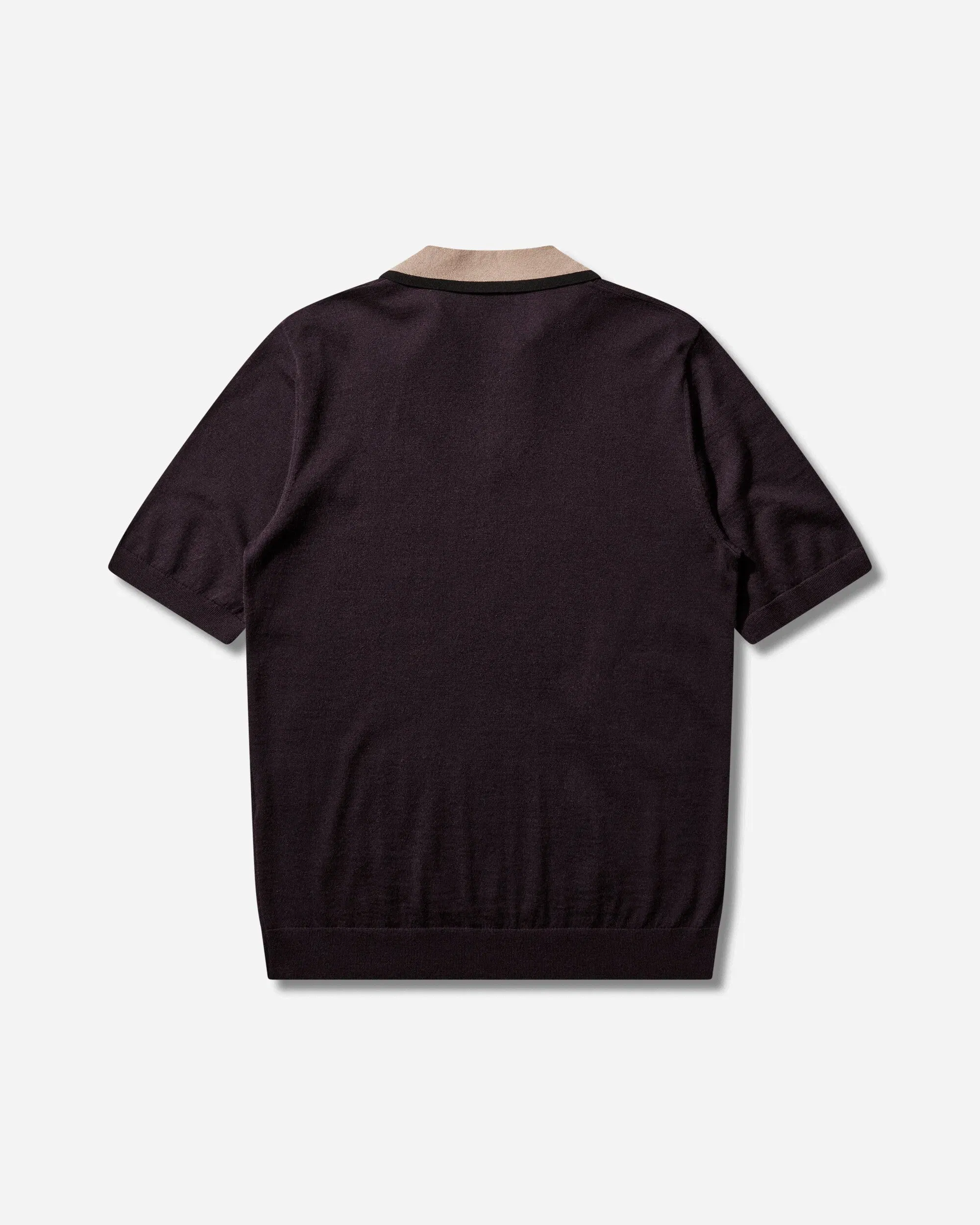 DRIES VAN NOTEN Men's Merino Wool Polo Shirt Dark Purple