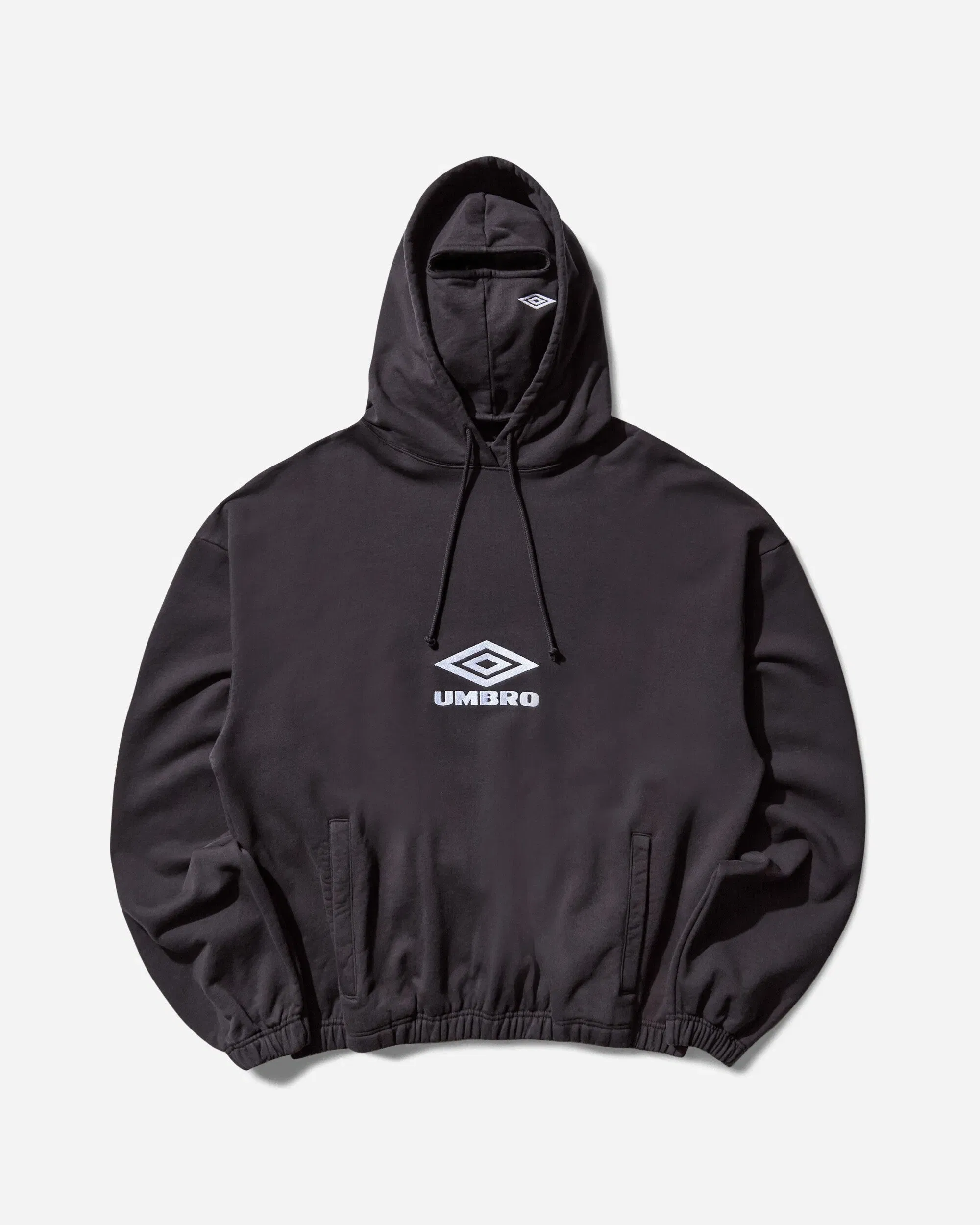 UMBRO OG Logo Masked Hoodie Washed Black