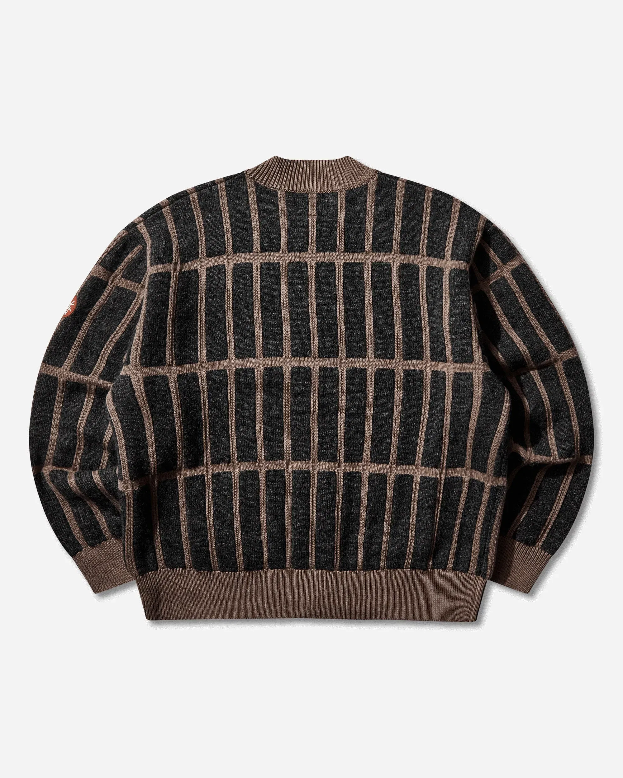 Cav Empt Men's Rectangular Bar Knit Cardigan Brown