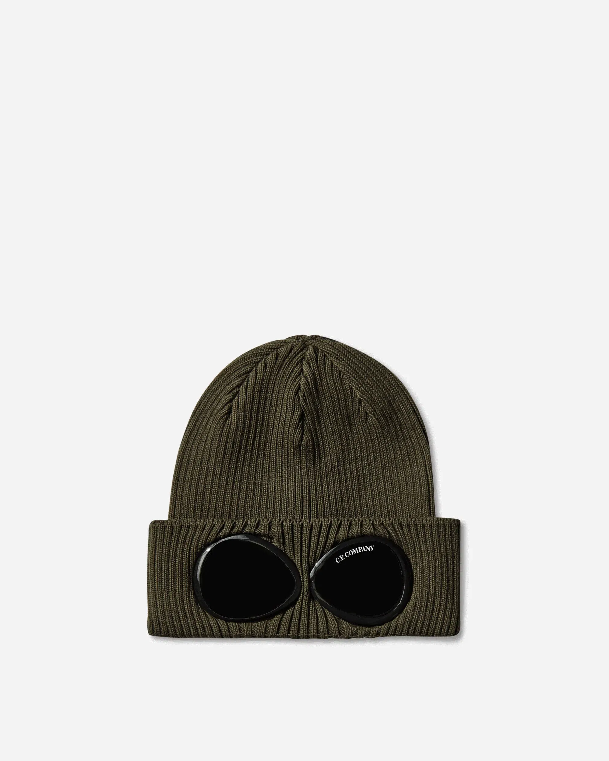 C.P. Company Cotton Goggle Beanie Ivy Green
