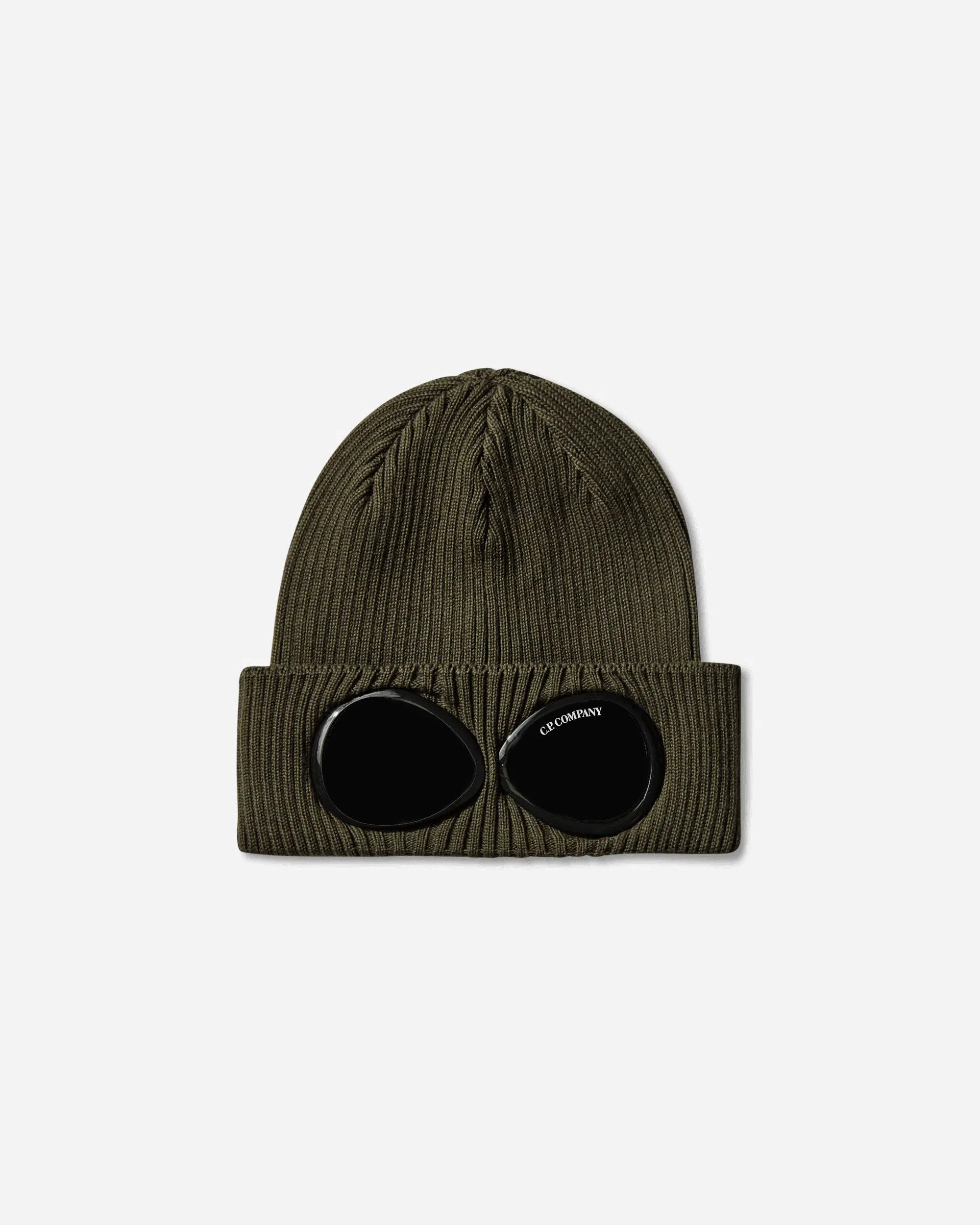 C.P. Company Cotton Goggle Beanie Ivy Green