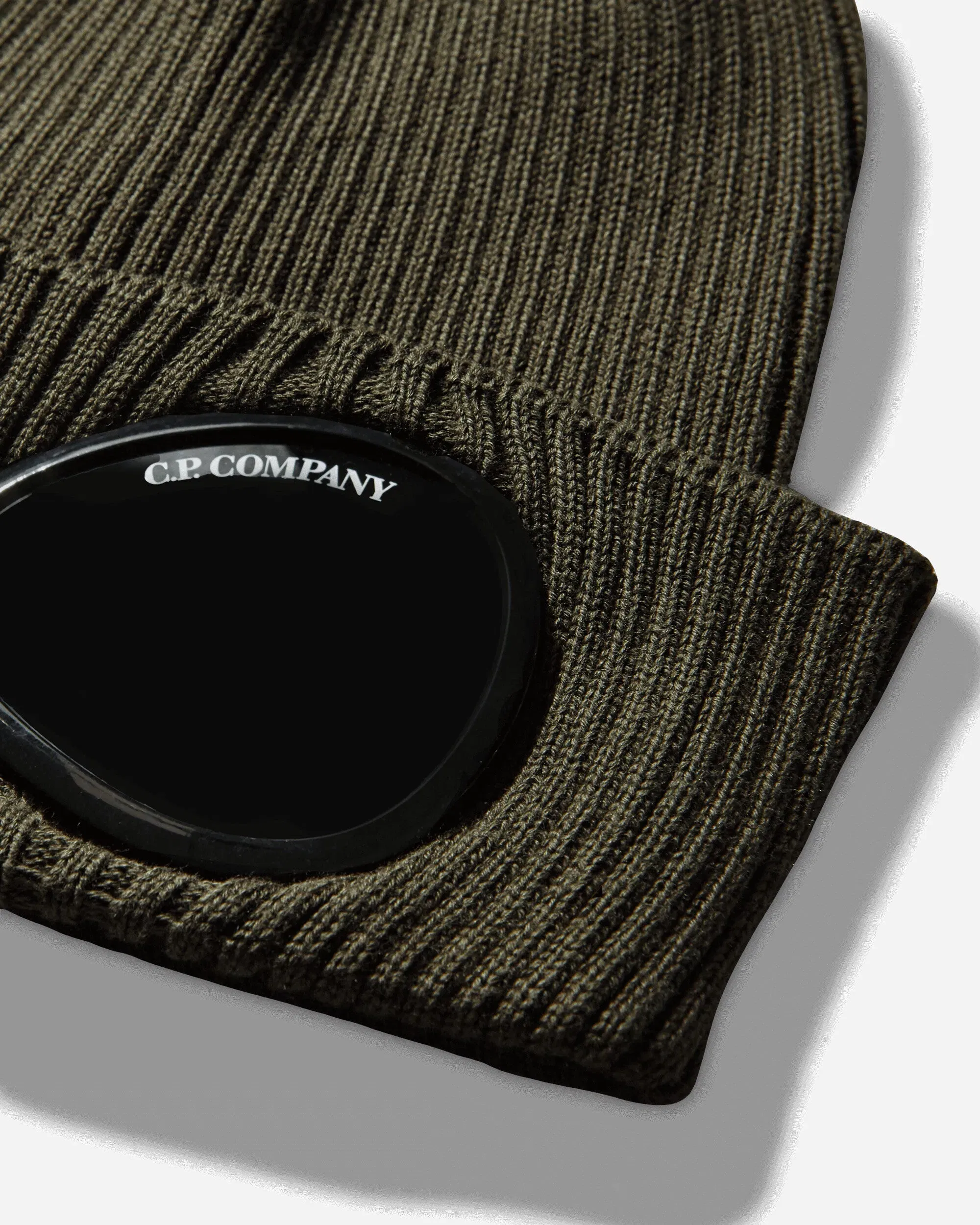 C.P. Company Cotton Goggle Beanie Ivy Green