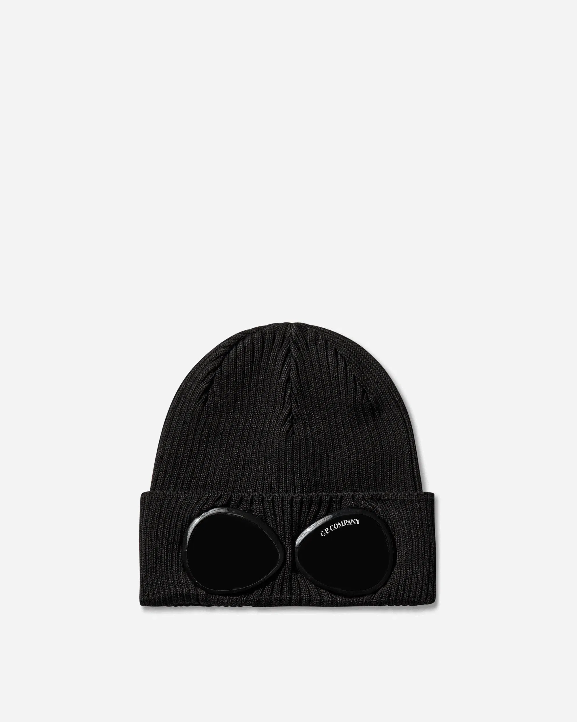 C.P. Company Cotton Goggle Beanie Black