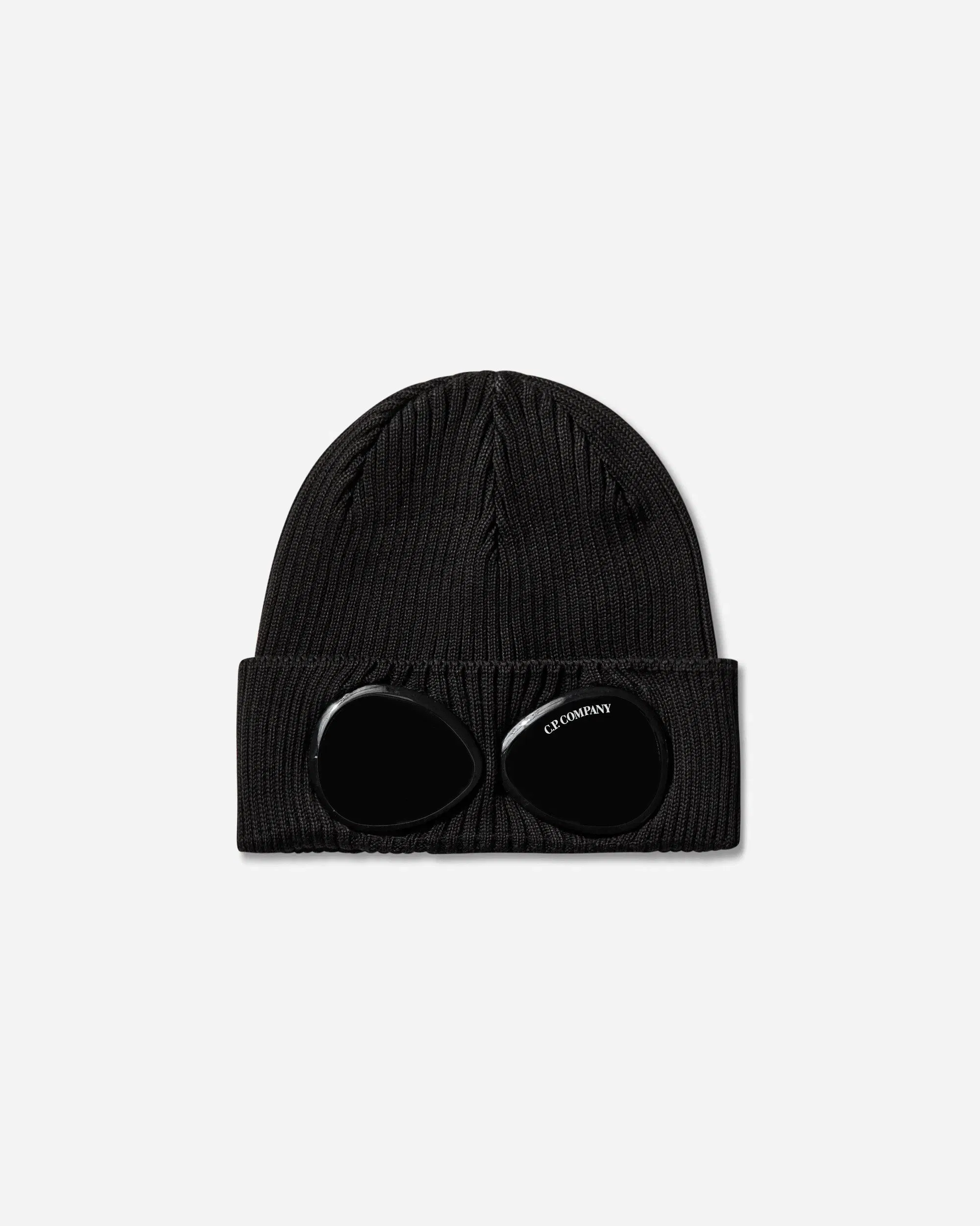 C.P. Company Cotton Goggle Beanie Black