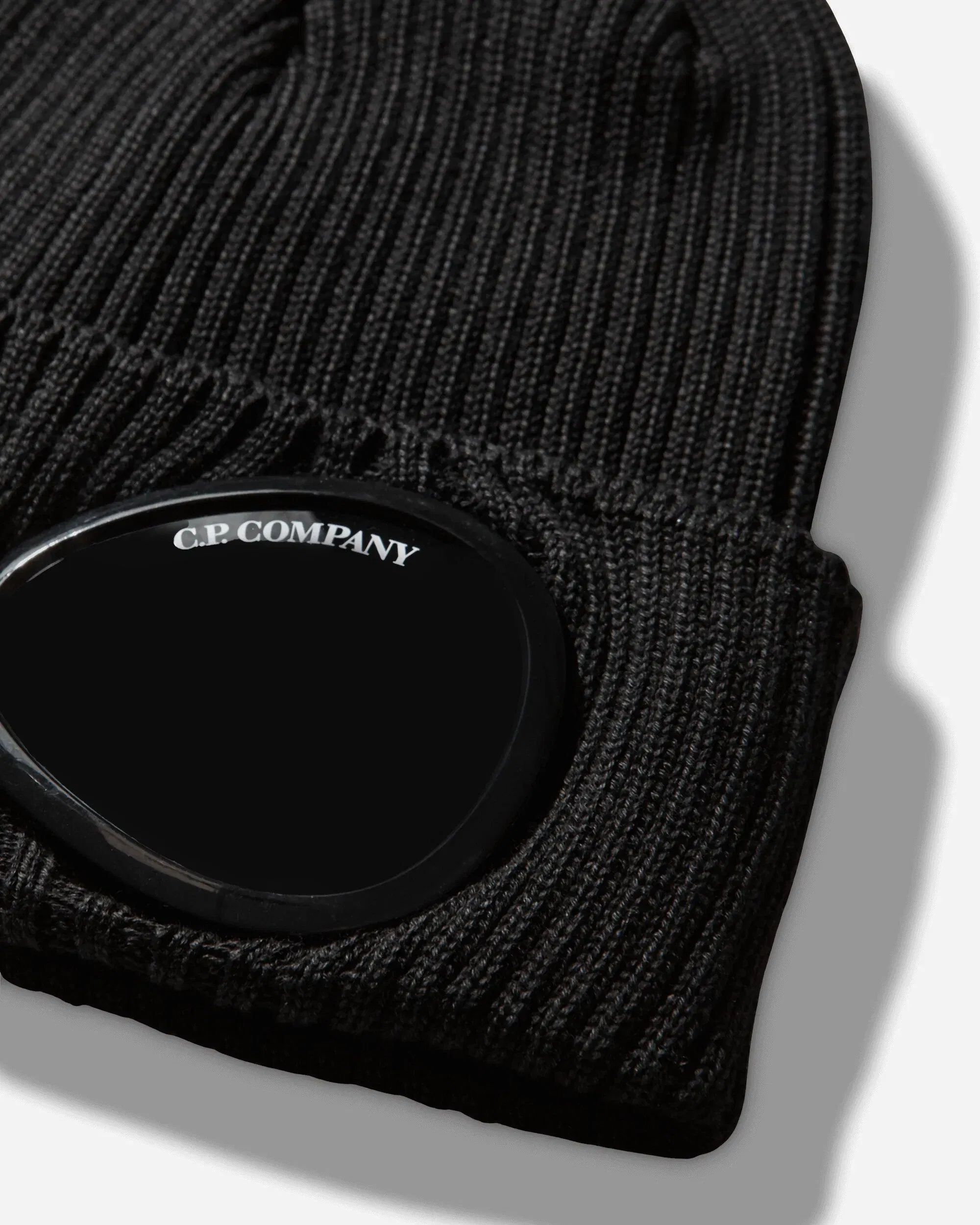 C.P. Company Cotton Goggle Beanie Black