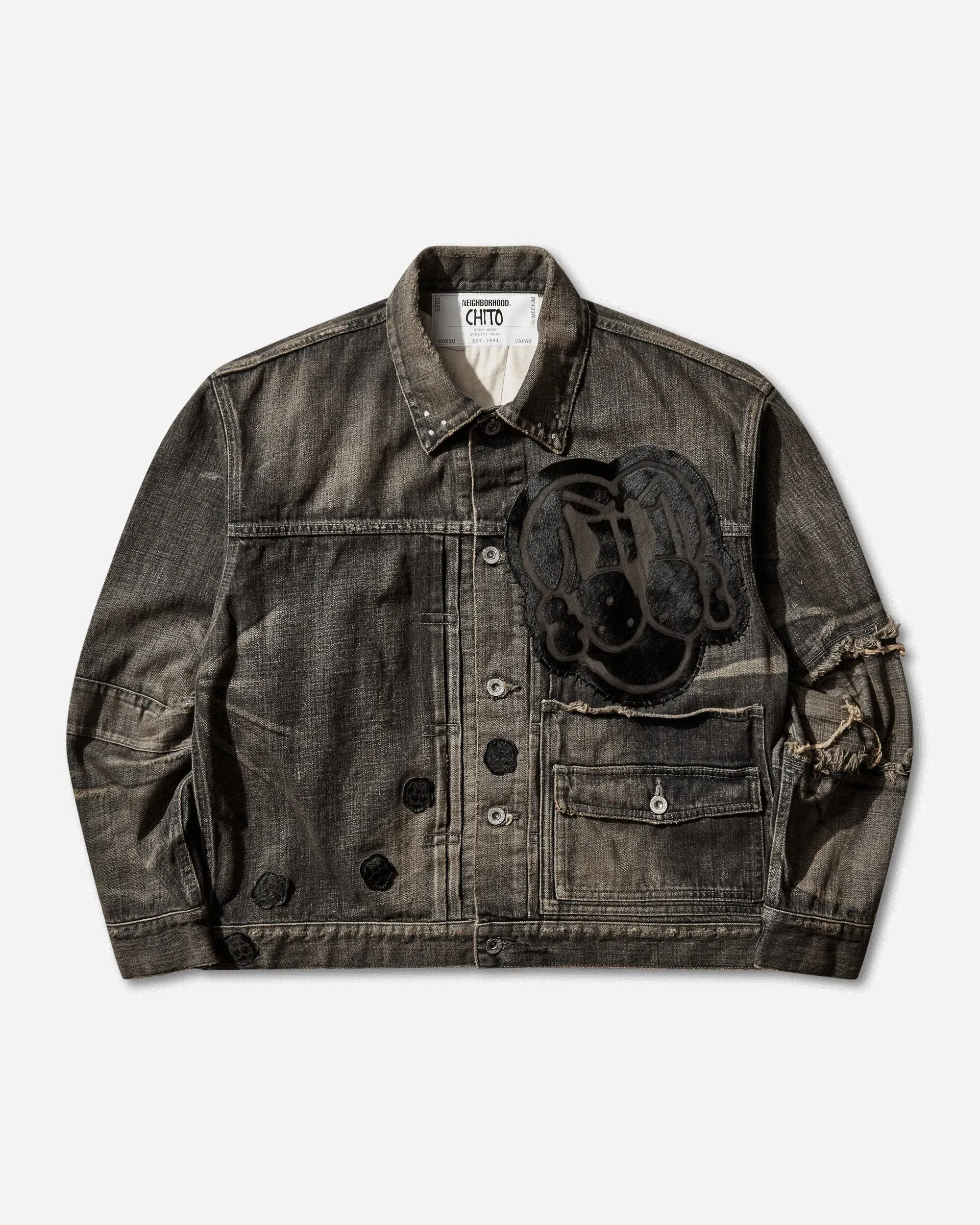 Neighborhood Men's CHITO Savage Denim Type-1 Jacket MOD Black