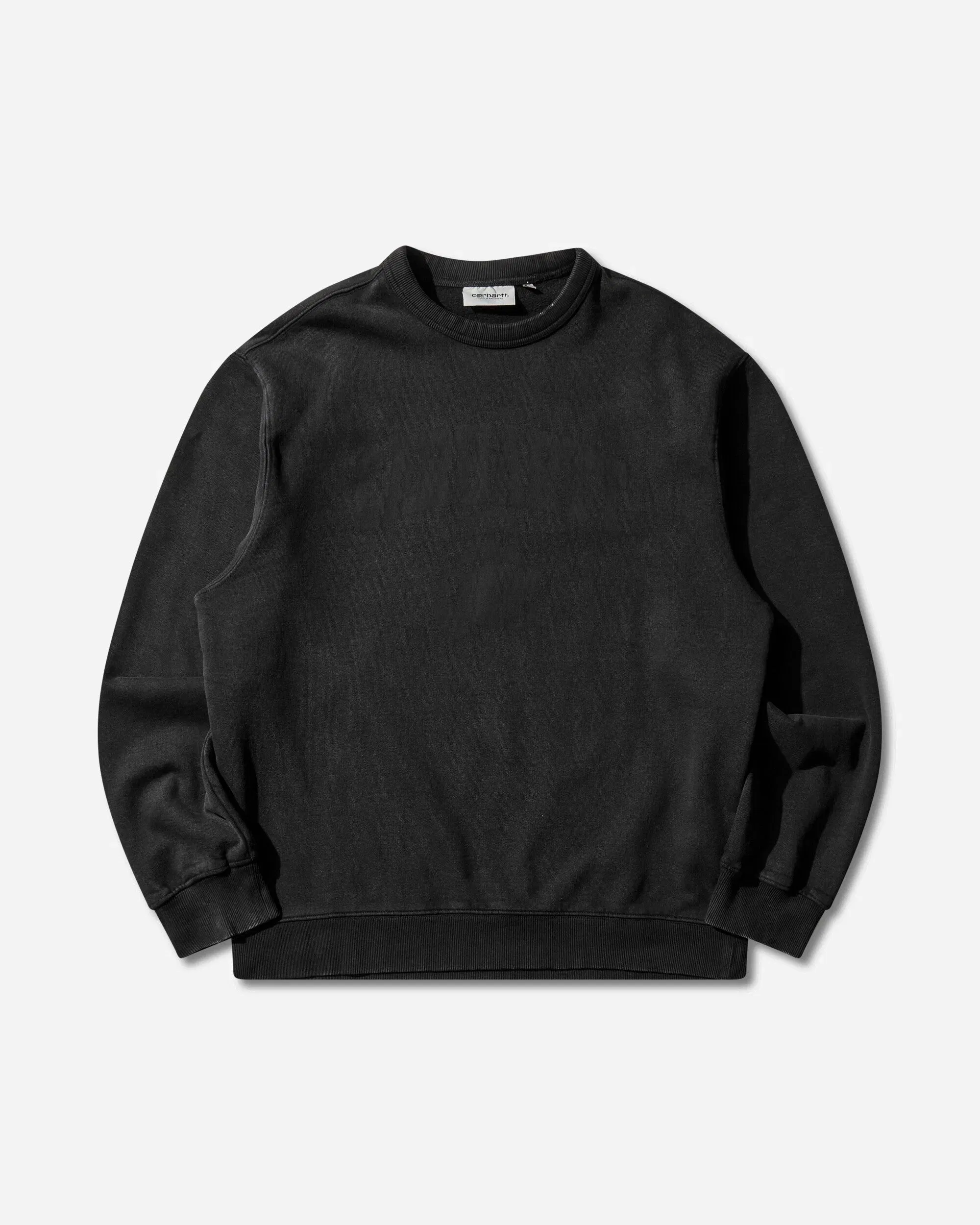 Carhartt WIP Men's Faded Pond Corps Sweatshirt Black (Heavy Stone Wash)