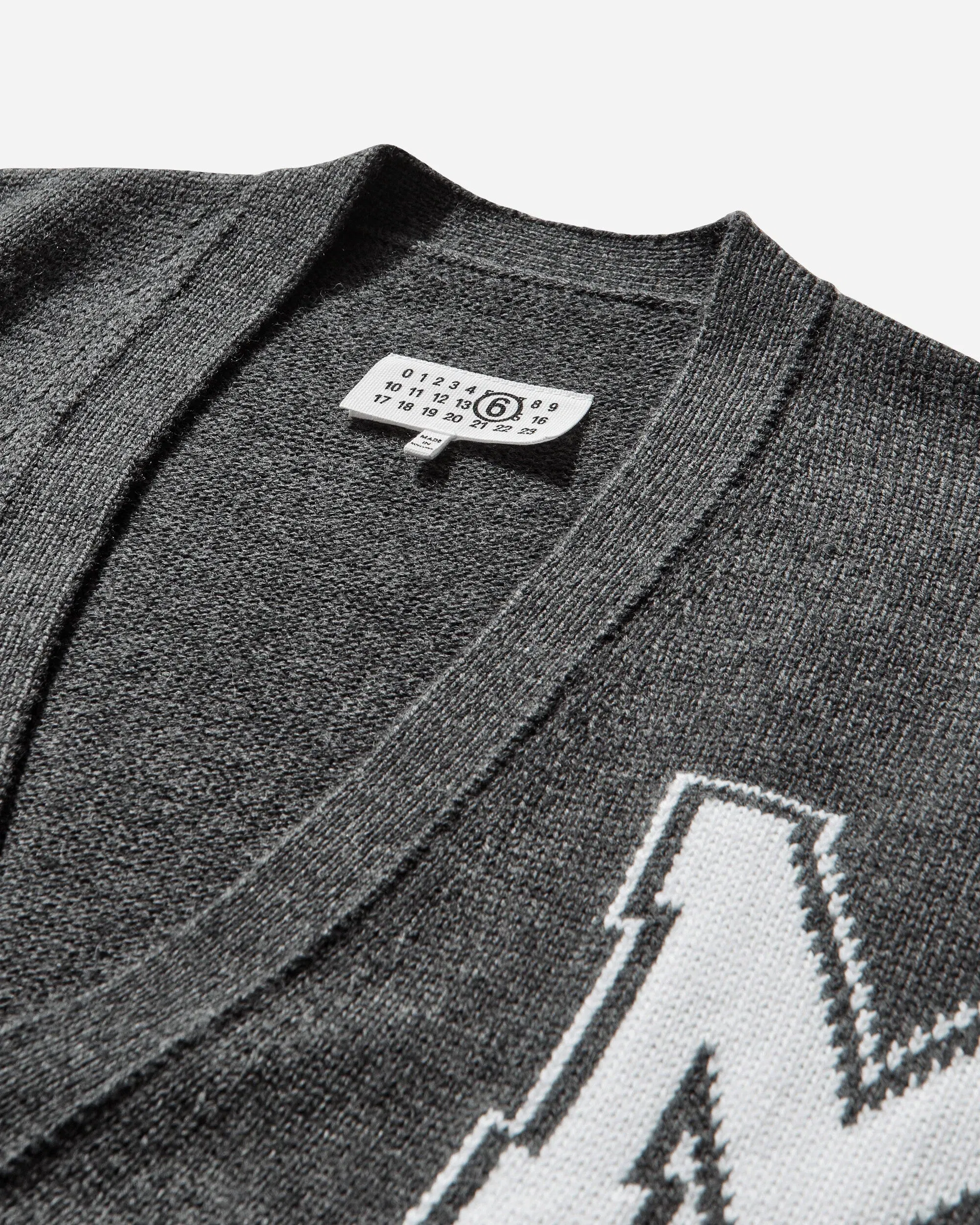 MM6 Maison Margiela Men's Two-in-One Knit Cardigan Dark Grey Melange
