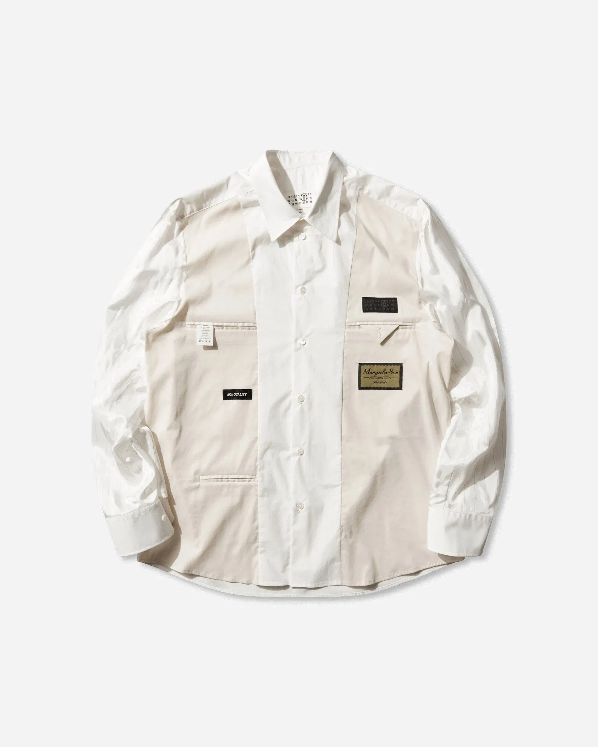 MM6 Maison Margiela Men's Label Patch Poplin Shirt White