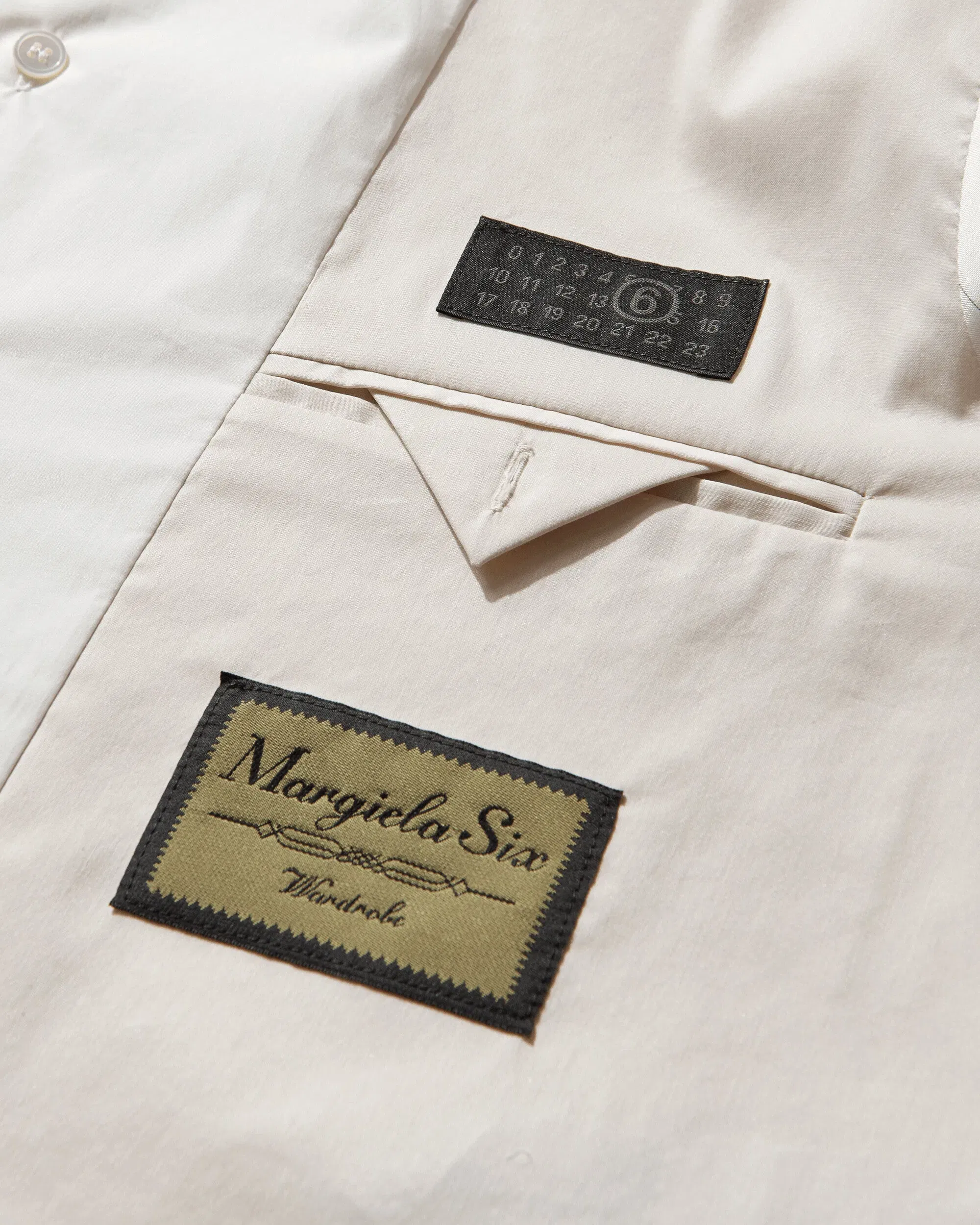 MM6 Maison Margiela Men's Label Patch Poplin Shirt White
