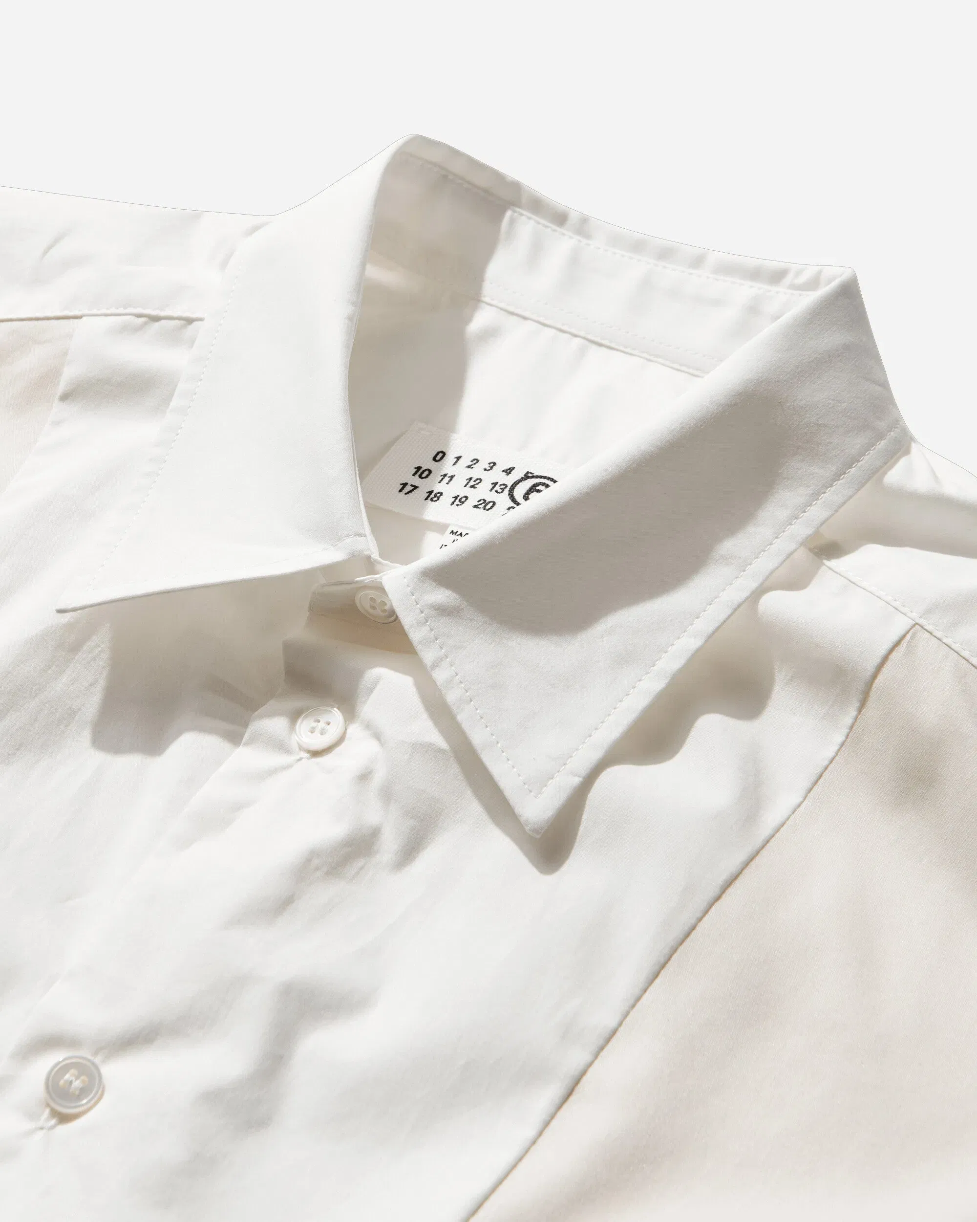 MM6 Maison Margiela Men's Label Patch Poplin Shirt White