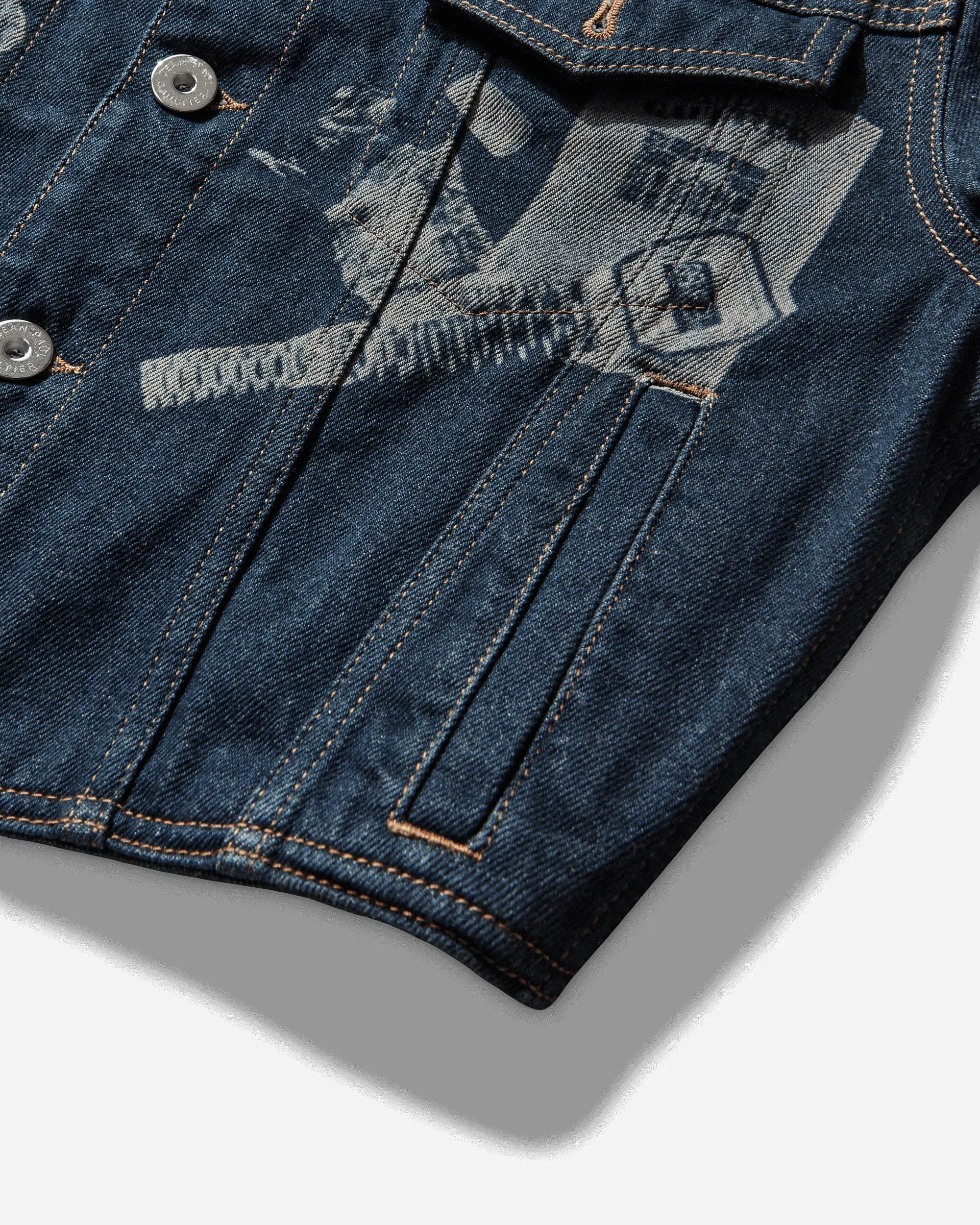 Jean Paul Gaultier Women's Trompe L'œil Denim Jacket Indigo