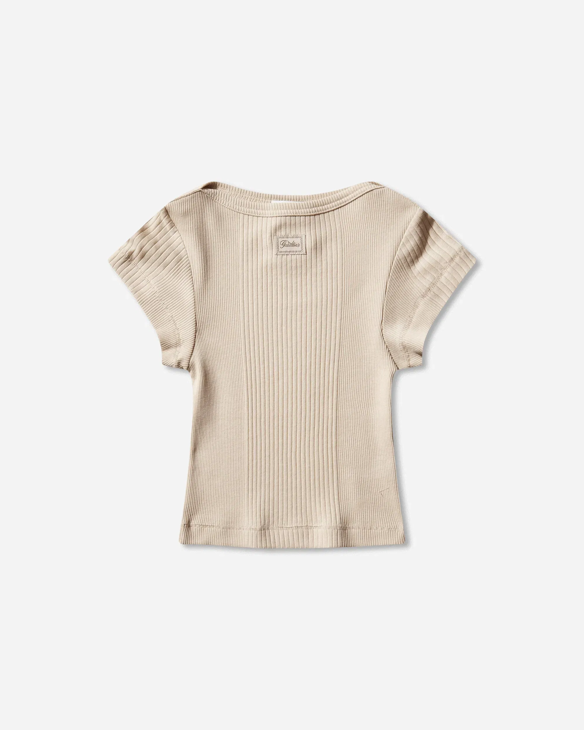 Jean Paul Gaultier Women's Logo Patch Baby T-Shirt Beige