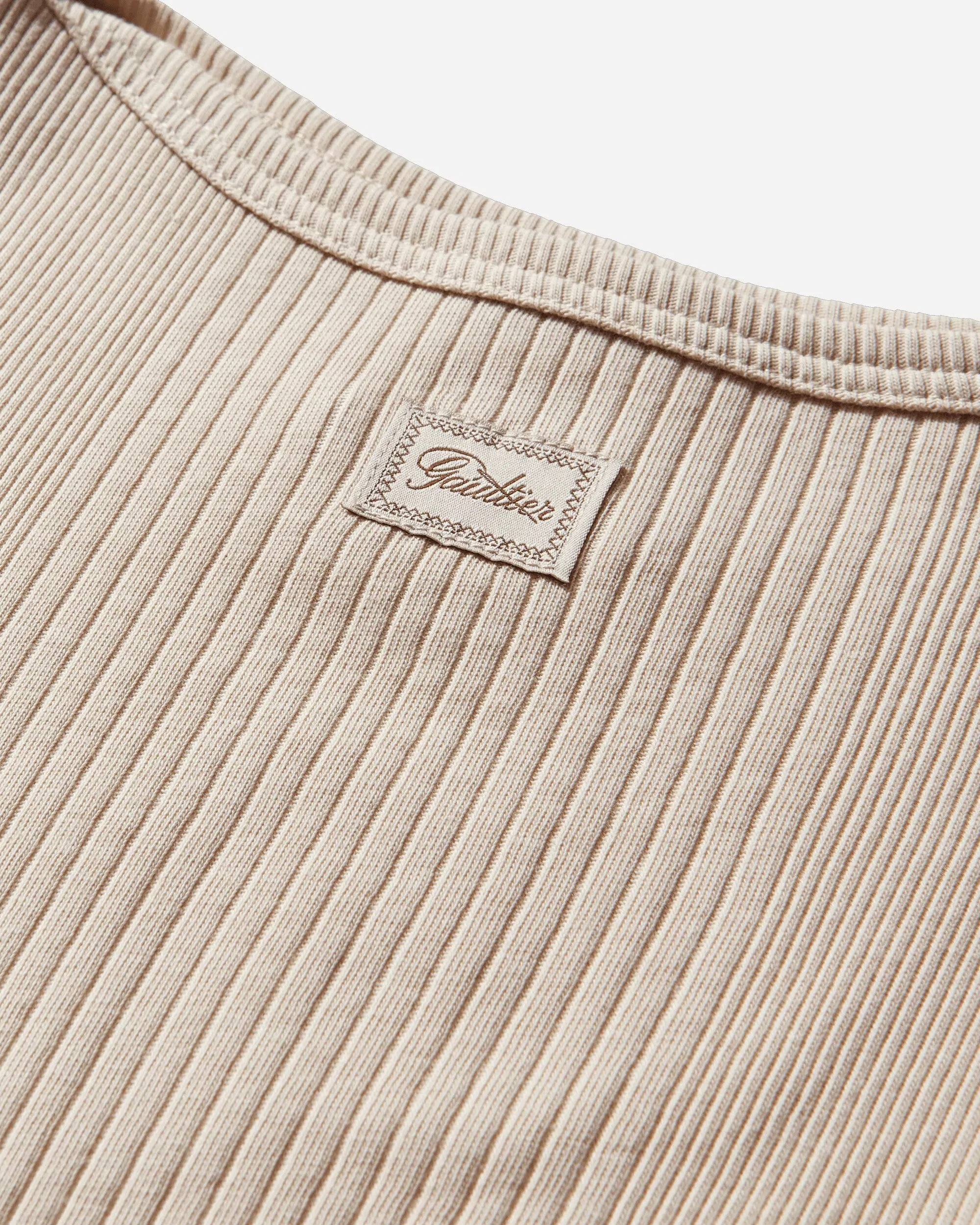 Jean Paul Gaultier Women's Logo Patch Baby T-Shirt Beige