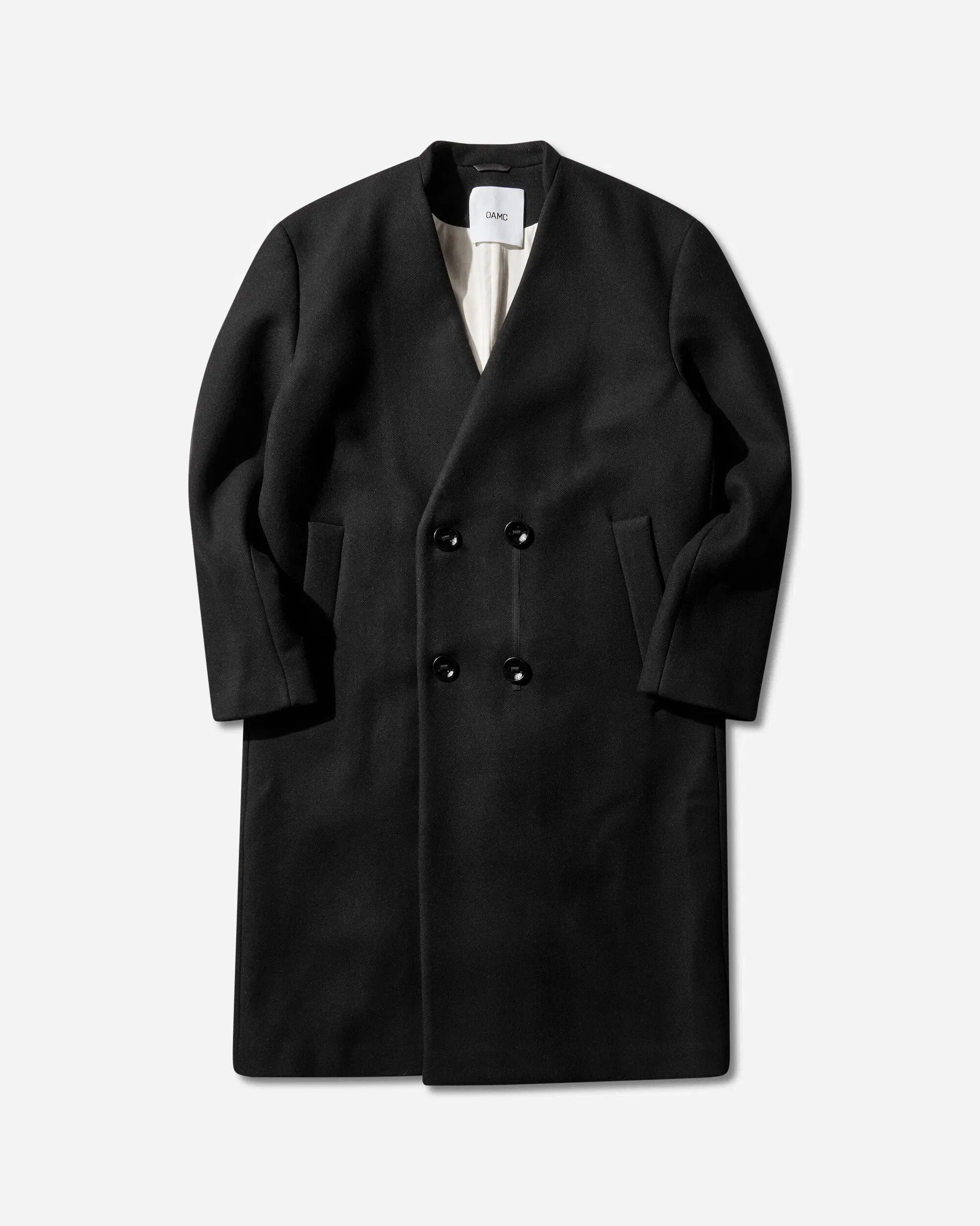 OAMC Men's Double Breasted Wool Coat Black