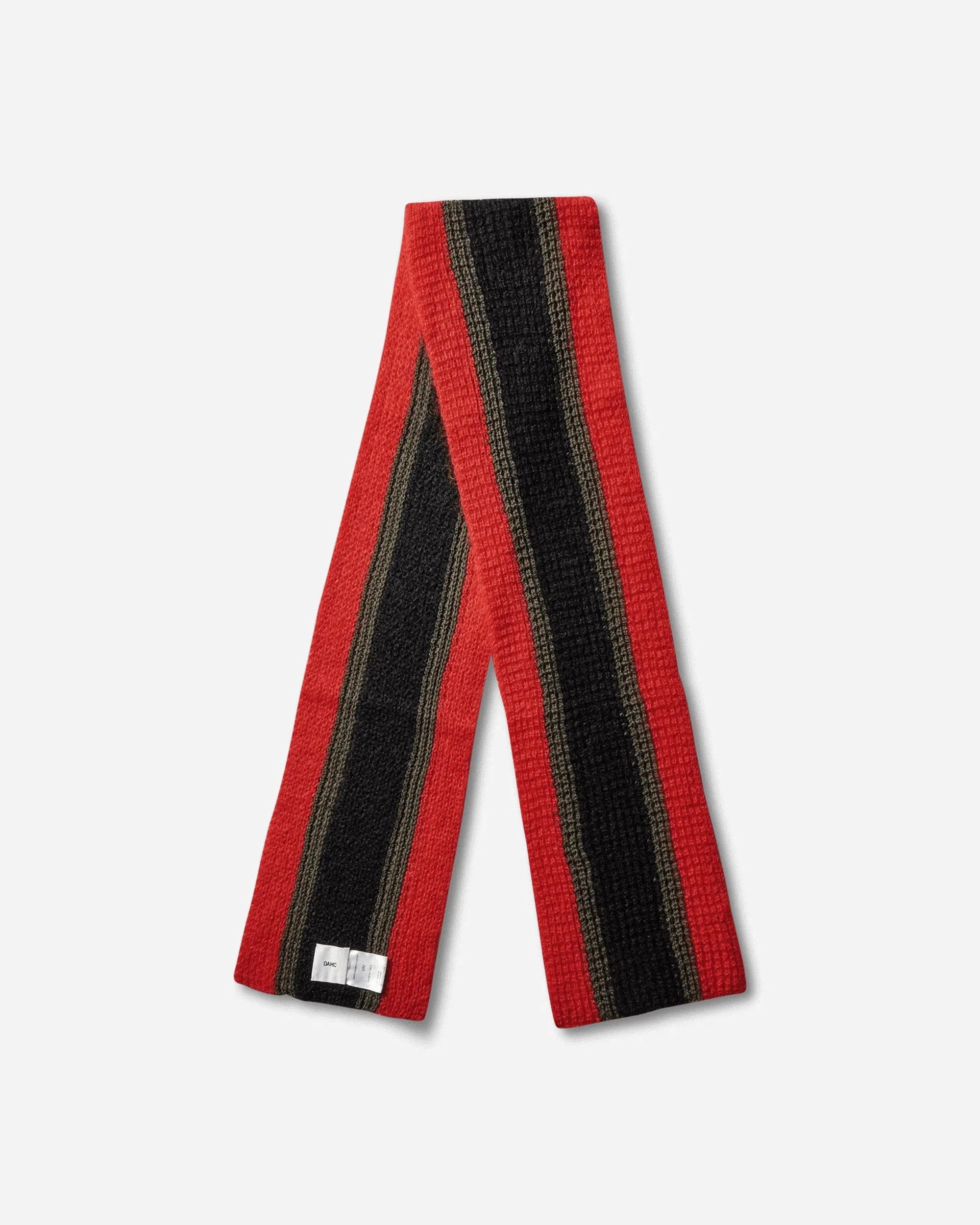 OAMC Chunky Knitted Scarf Red / Black / Green
