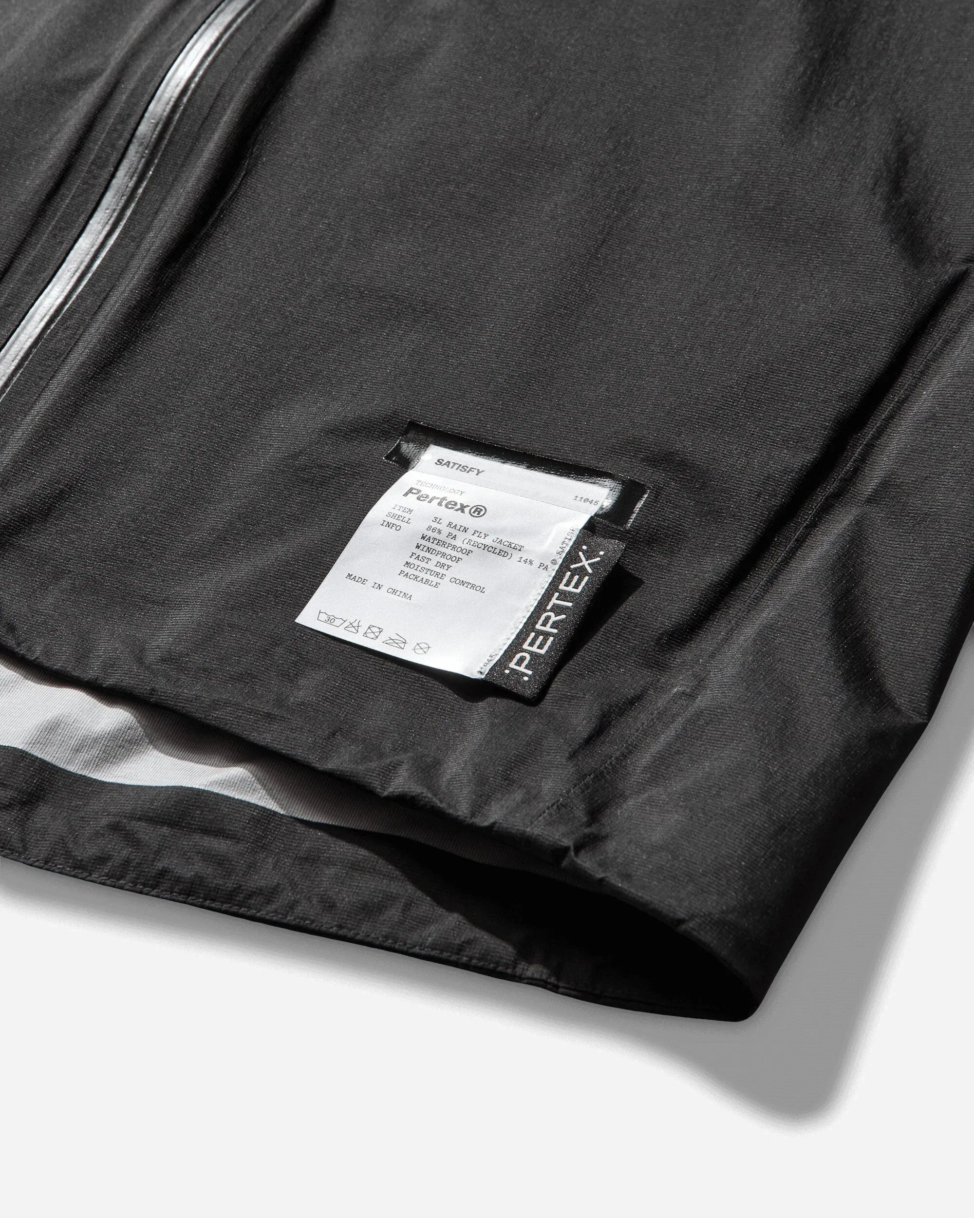 Satisfy Men's Pertex 3L Fly Rain Jacket Black