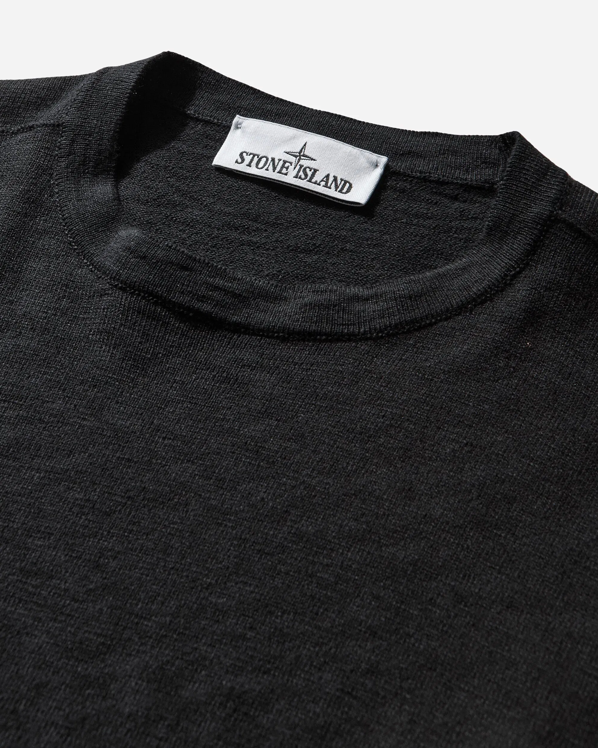 Stone Island Men's Organic Cotton With Nylon Crewneck Sweater Black