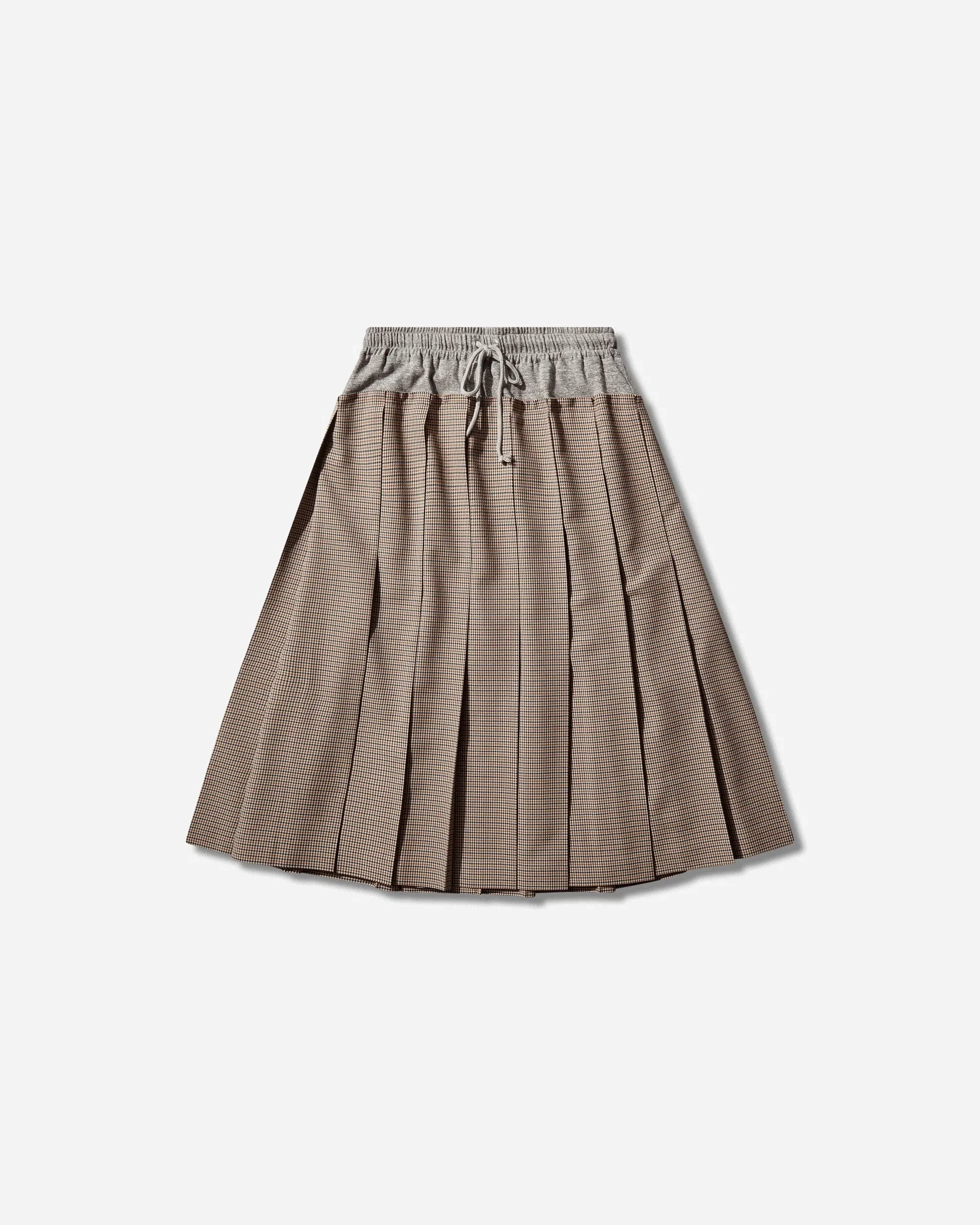 Undercover Women's Wool Pleated Skirt Brown Check