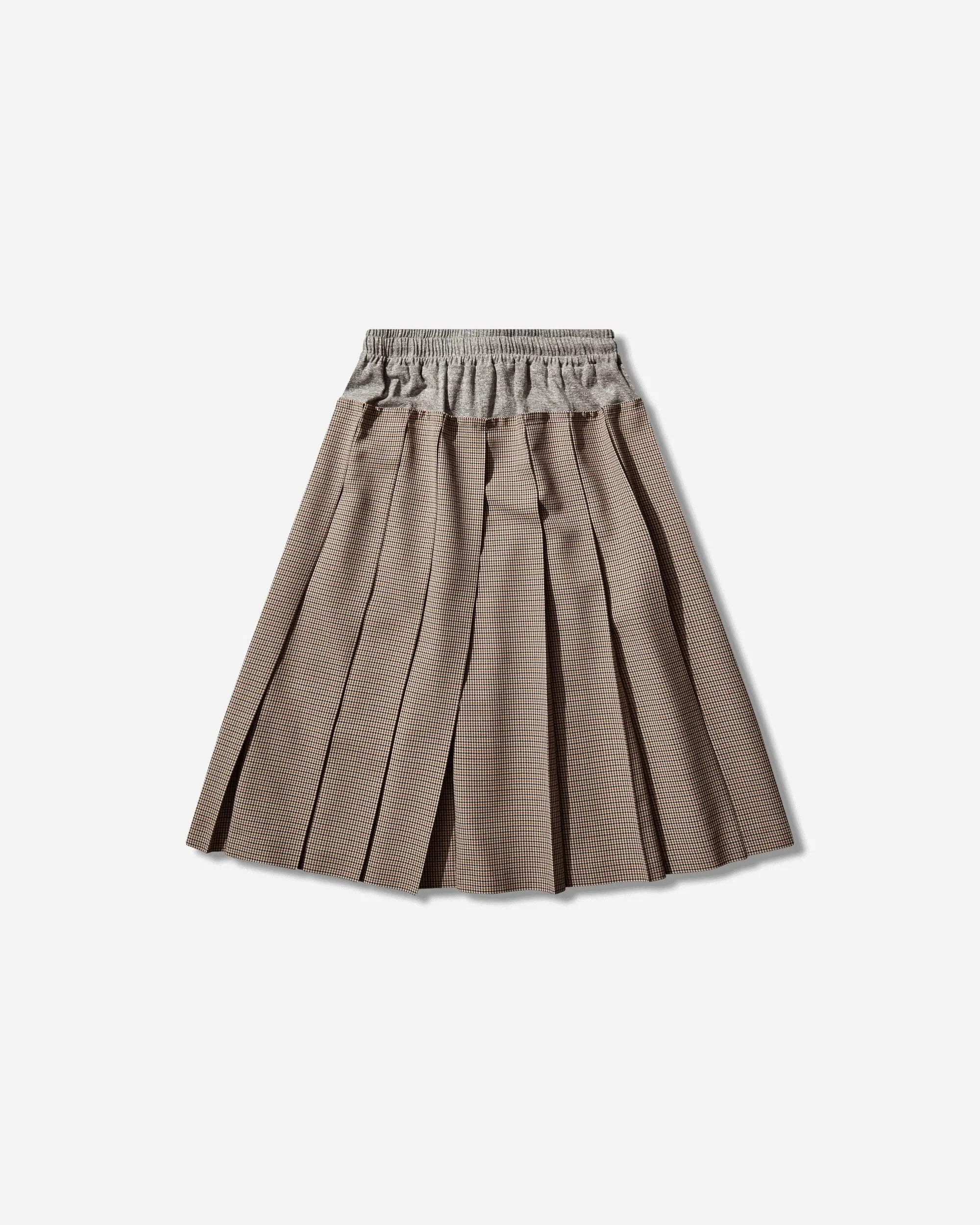 Undercover Women's Wool Pleated Skirt Brown Check