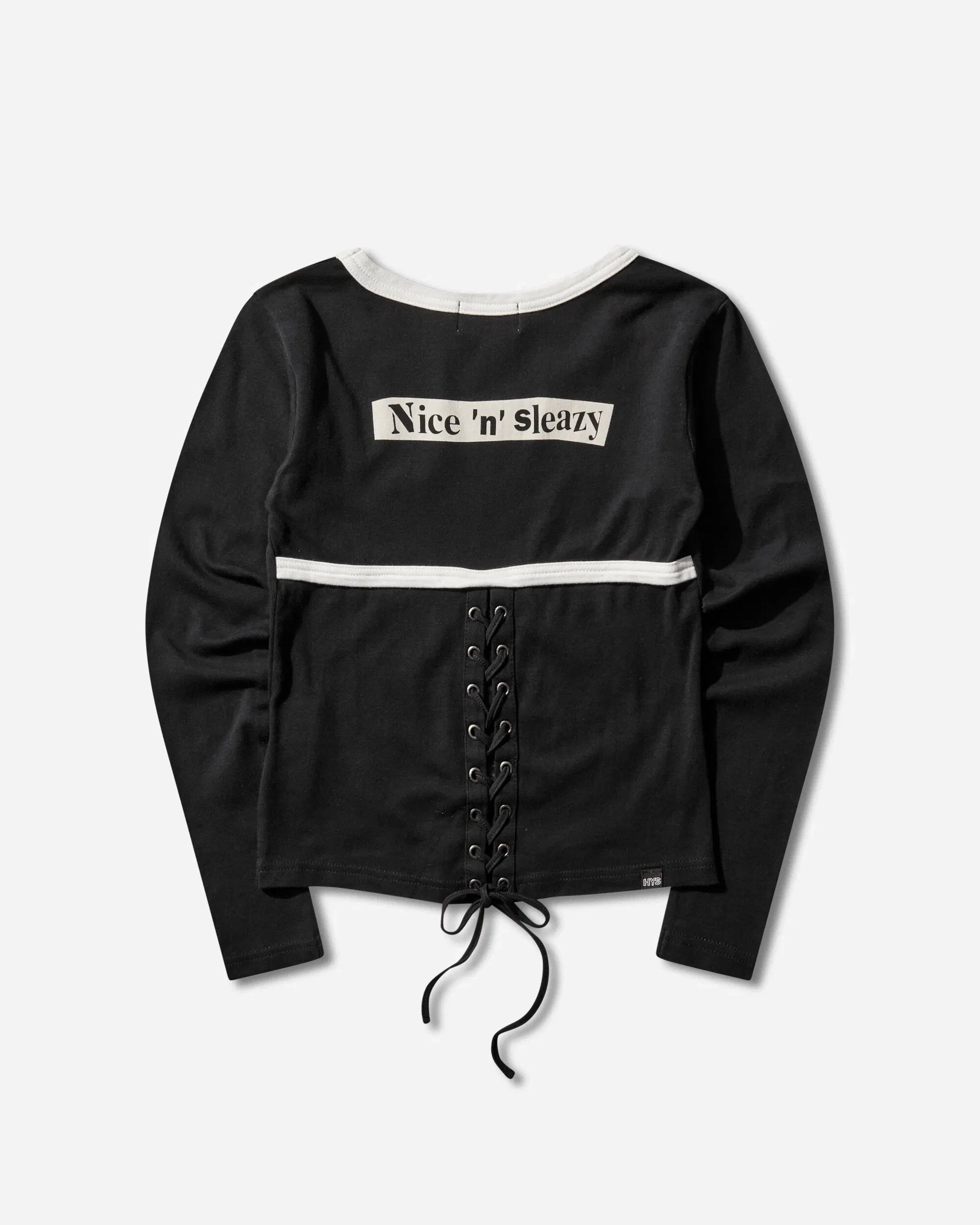 Hysteric Glamour Women's Bunny Girl Lace-Up Baby T-Shirt Black