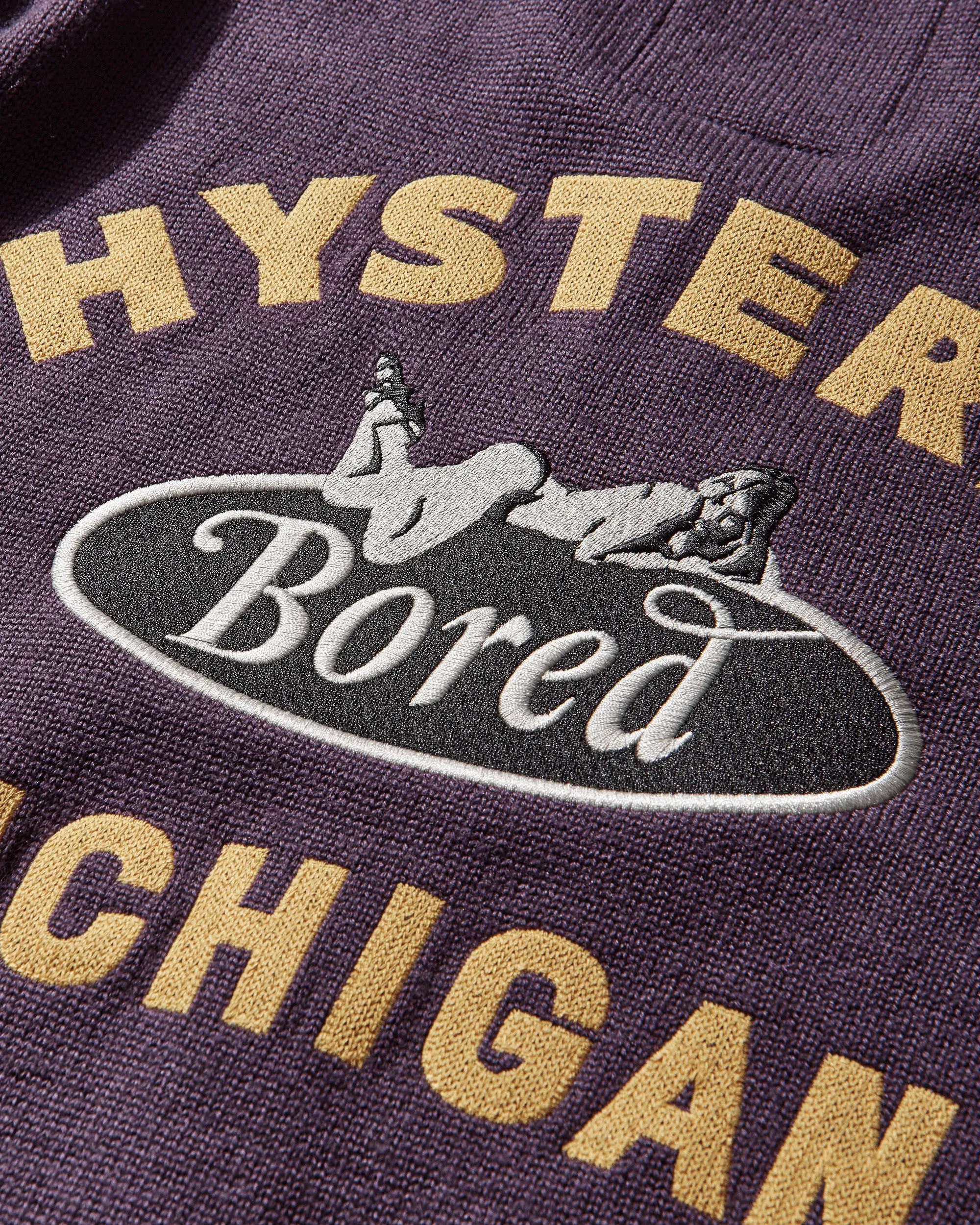 Hysteric Glamour Men's Bored Michigan Embroidered Cardigan Purple