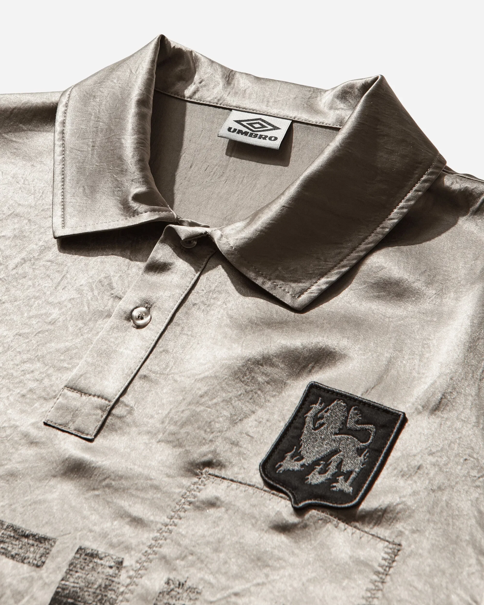 UMBRO Satin Enfield Shirt Silver Pearl