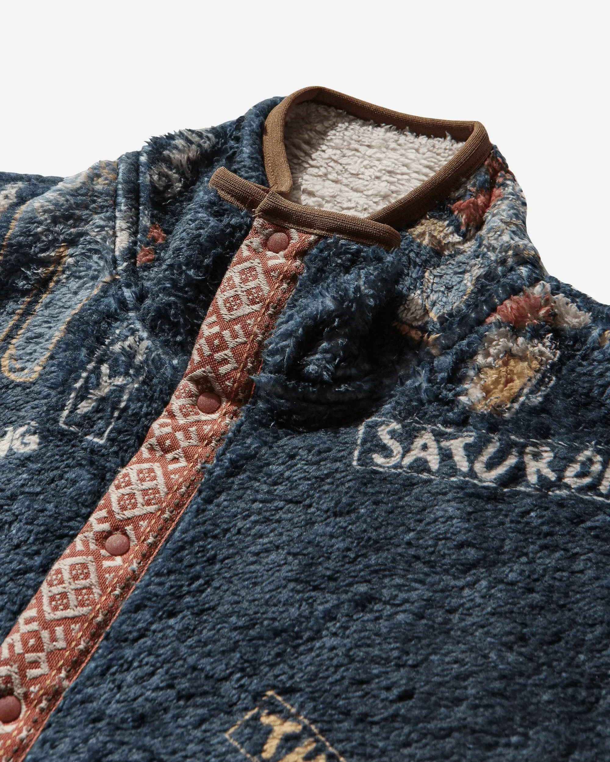 KAPITAL Men's Kountry Calendar Fleece Pullover Navy