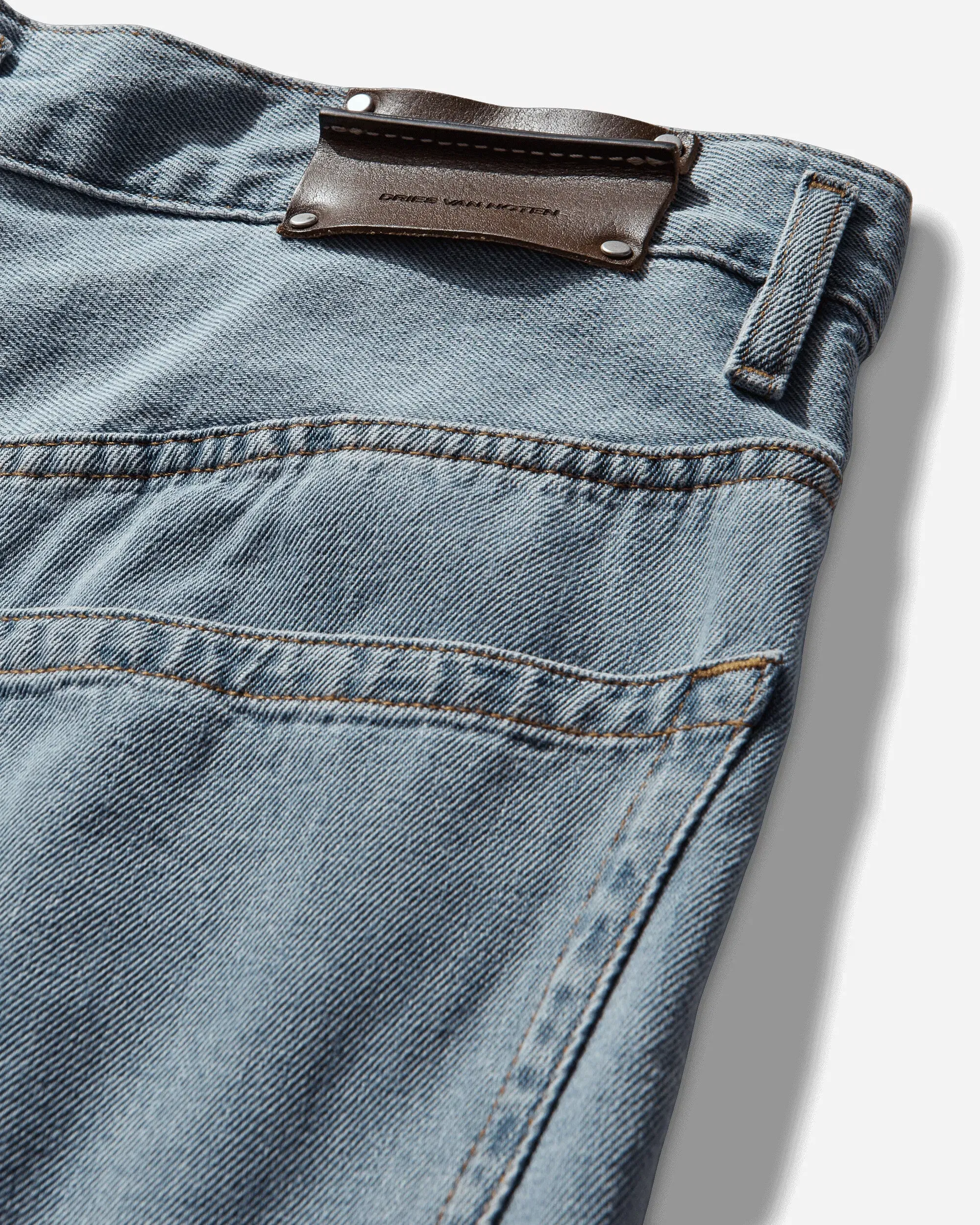 DRIES VAN NOTEN Men's Pleated Jeans Light Blue