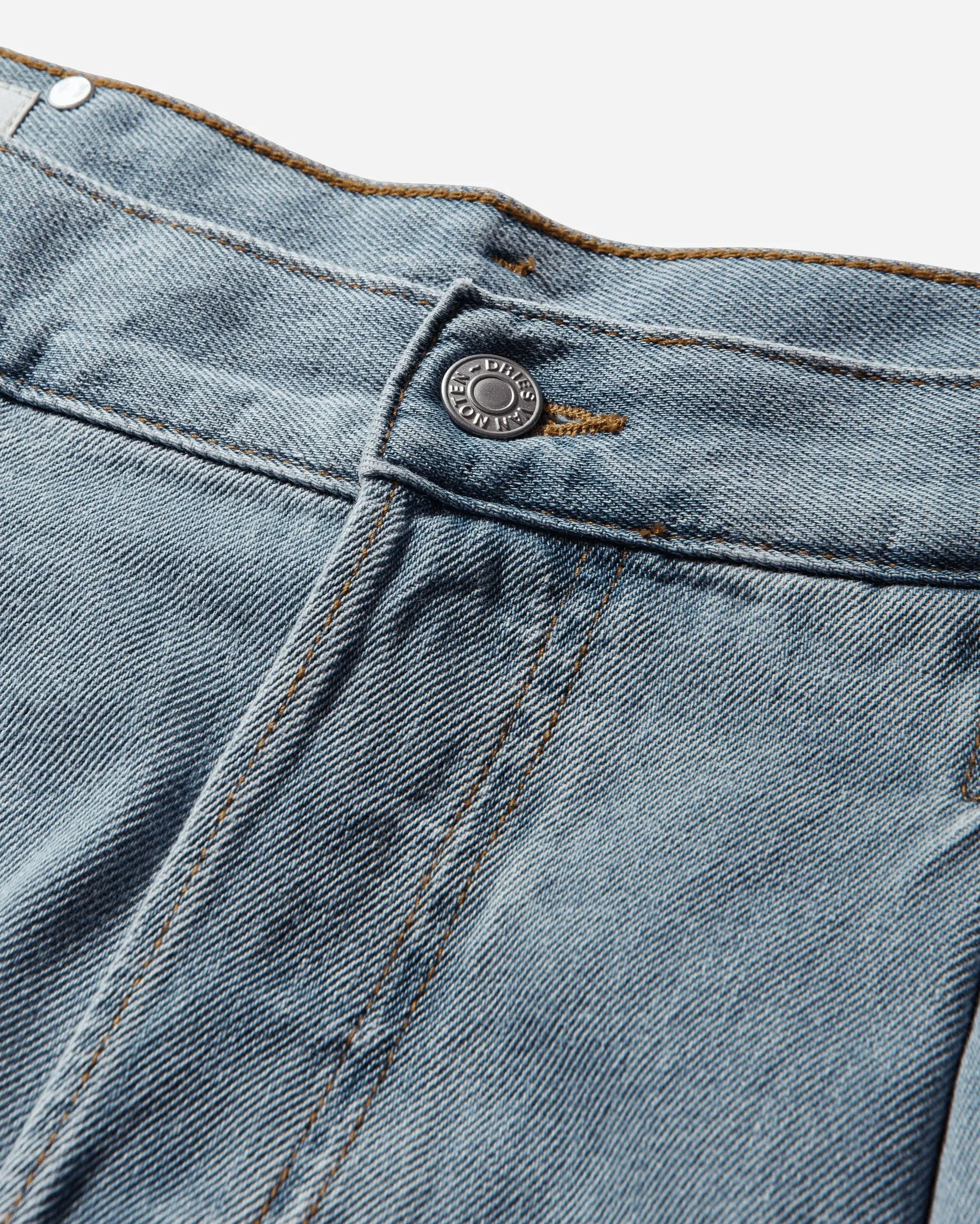 DRIES VAN NOTEN Men's Pleated Jeans Light Blue