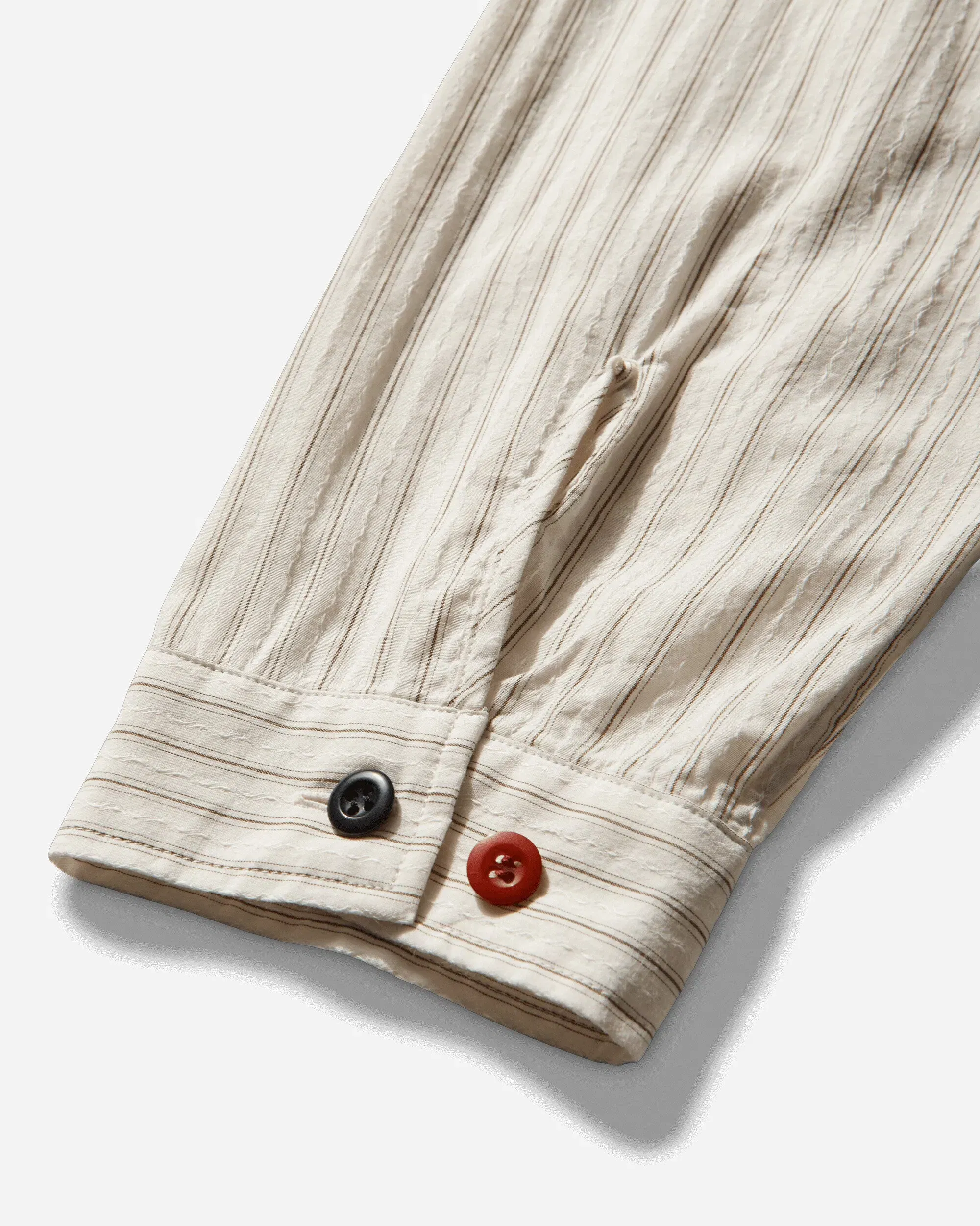 Undercover Men's Cotton Pullover Shirt Brown Stripe