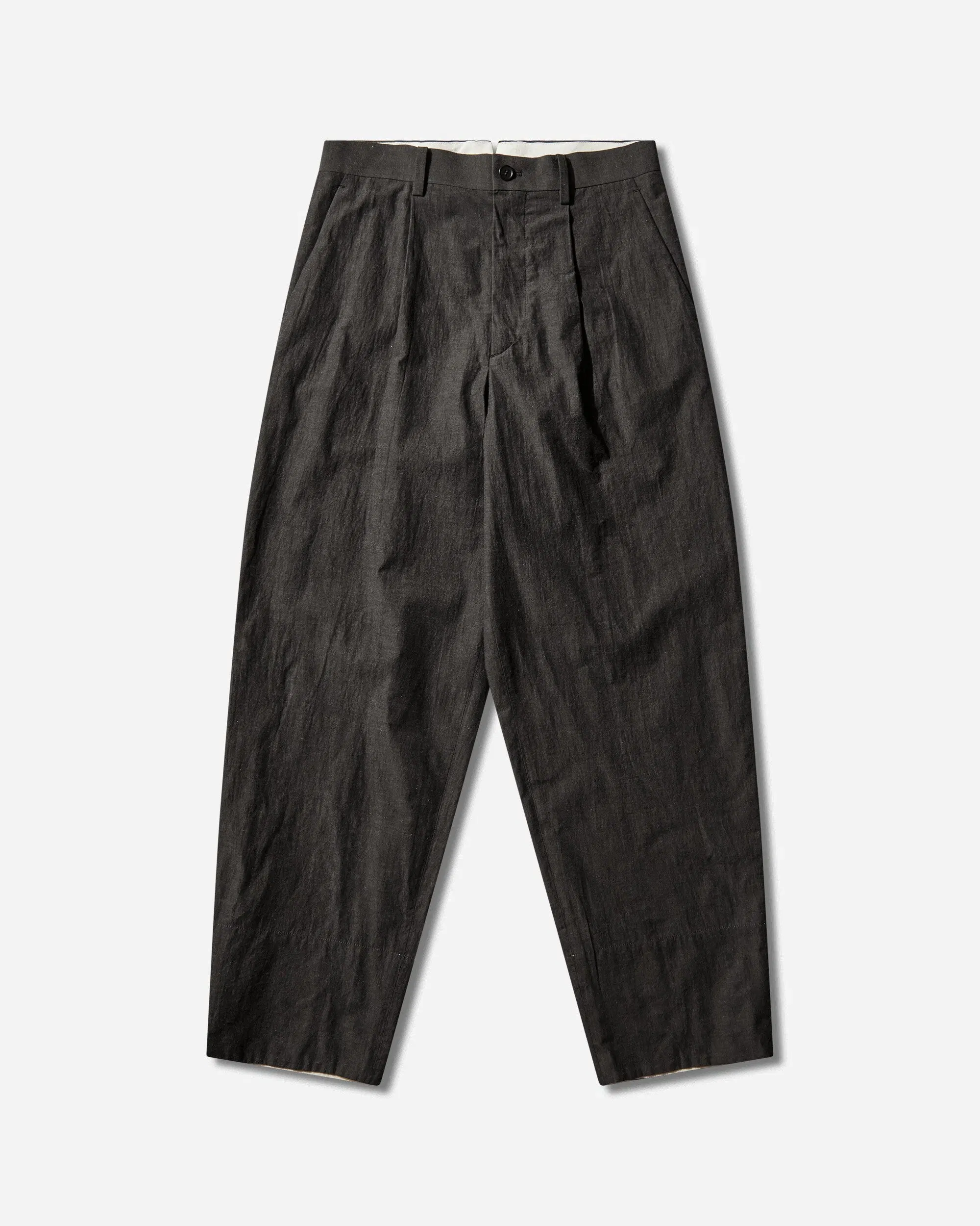 Undercover Men's Linen-Ramie Blend Cotton Pants Charcoal