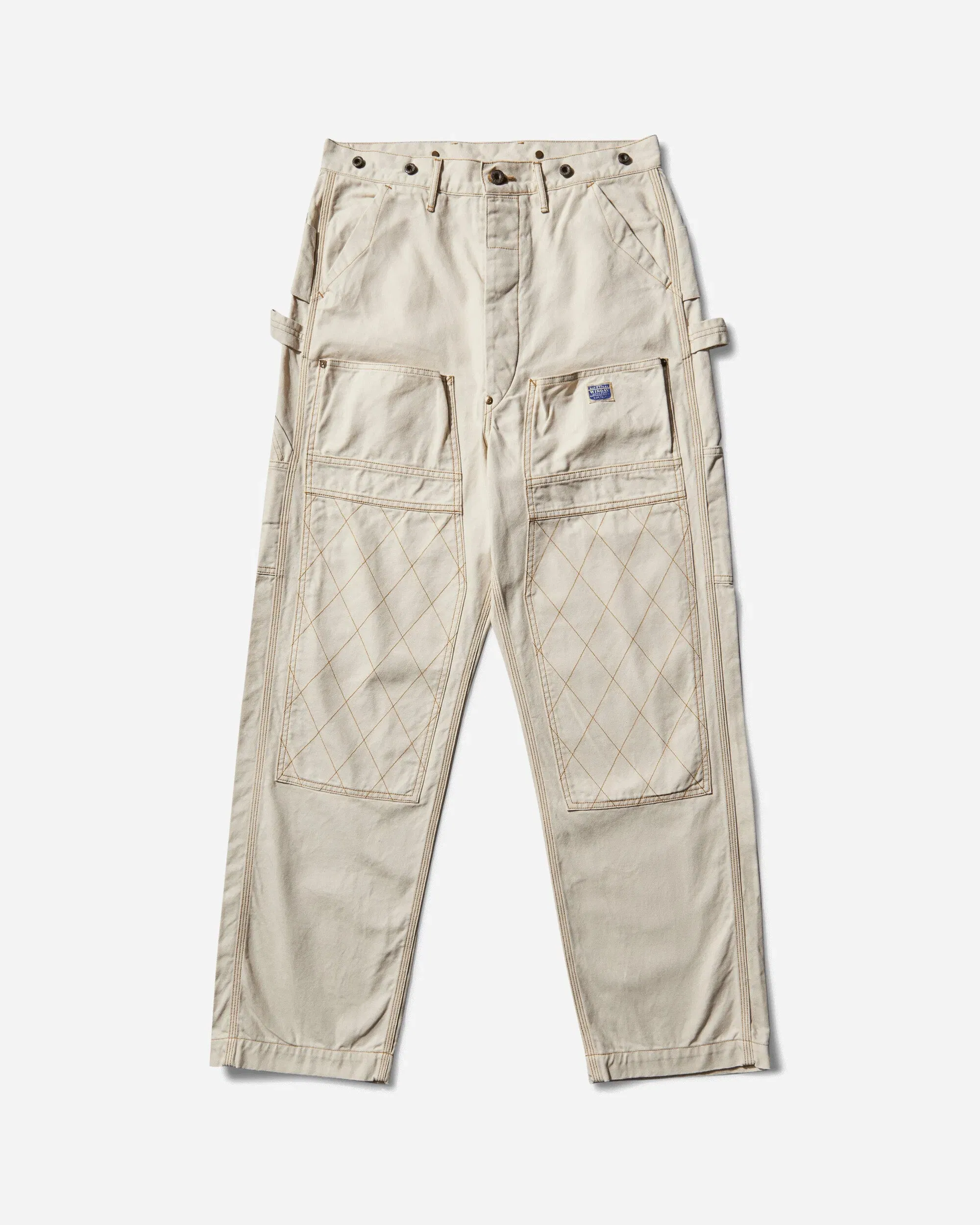 KAPITAL Men's Light Canvas Lumber Pants Ecru
