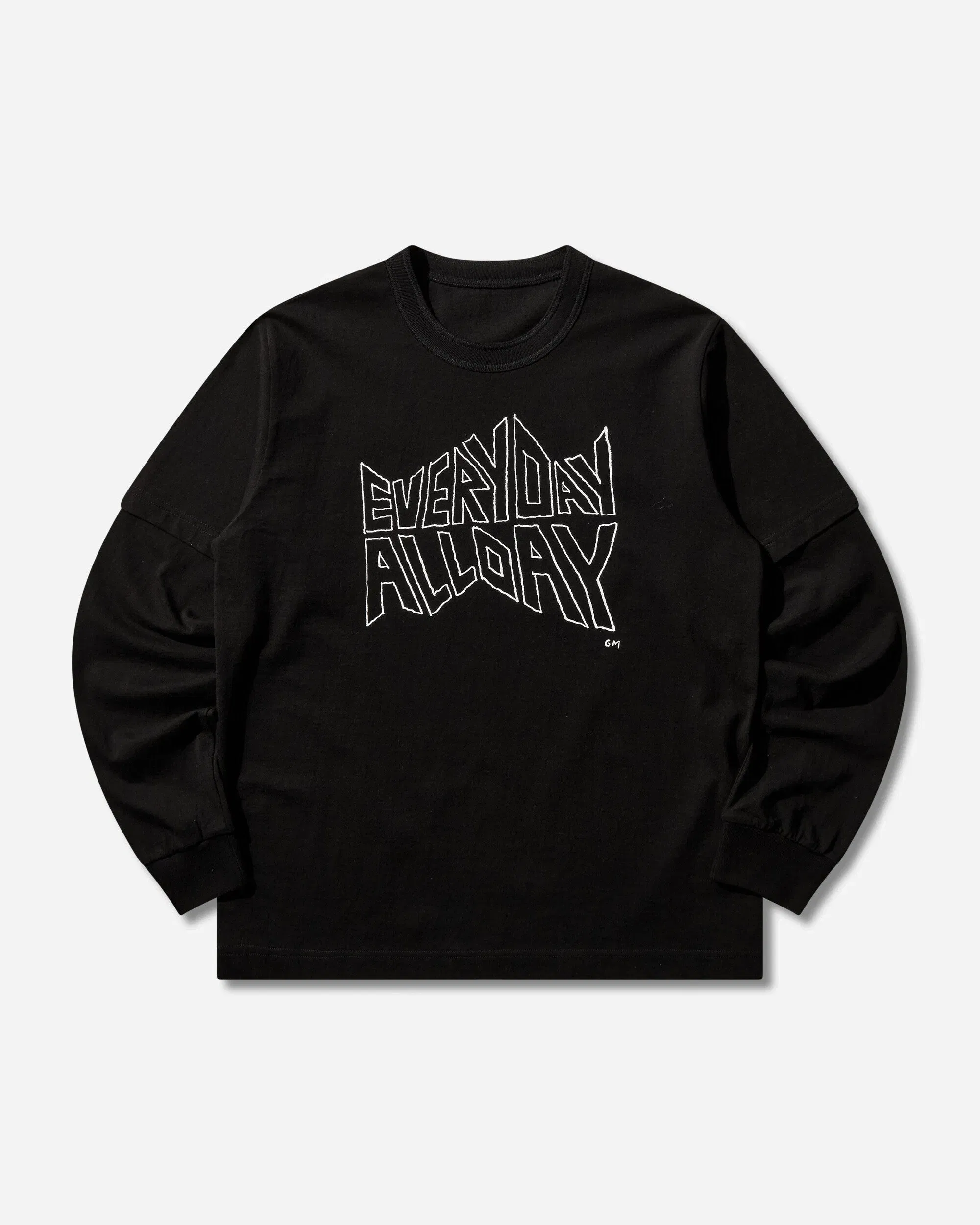 Sacai Men's geoff sacai Print Longsleeve T-Shirt Black