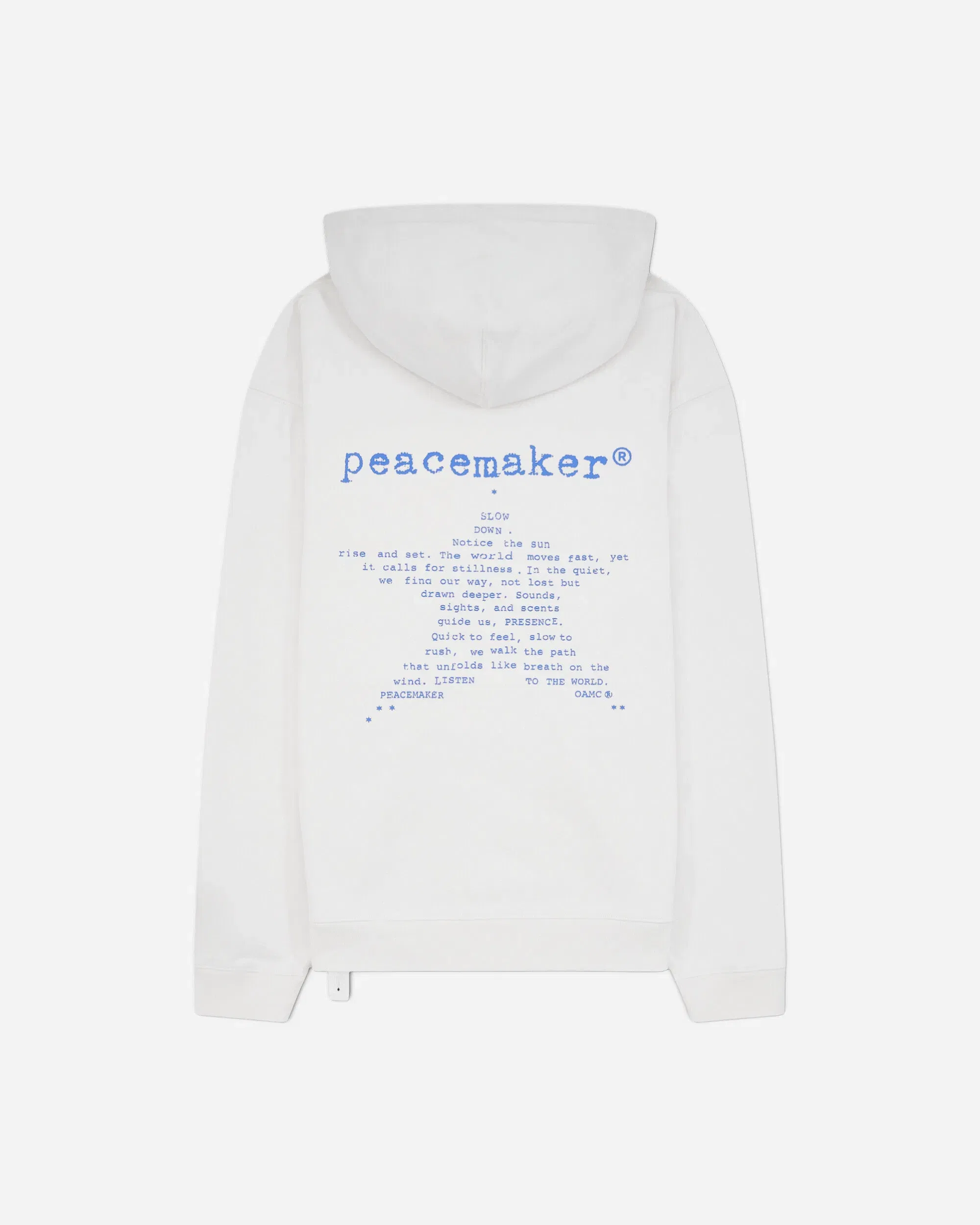 OAMC Peacemaker Men's Star Print Loose Fit Hoodie White