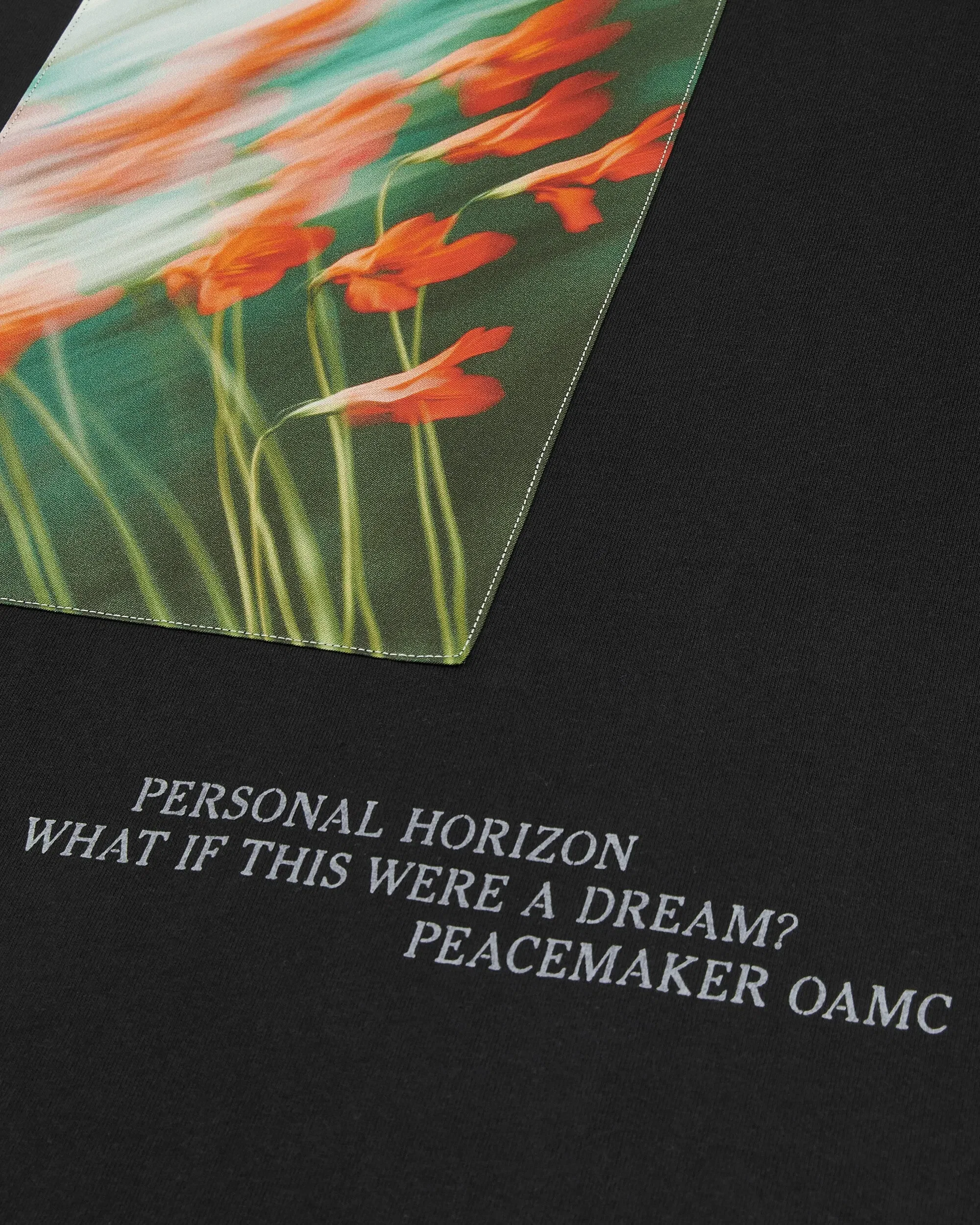 OAMC Peacemaker Men's Flowerred Print Loose Fit T-Shirt Black