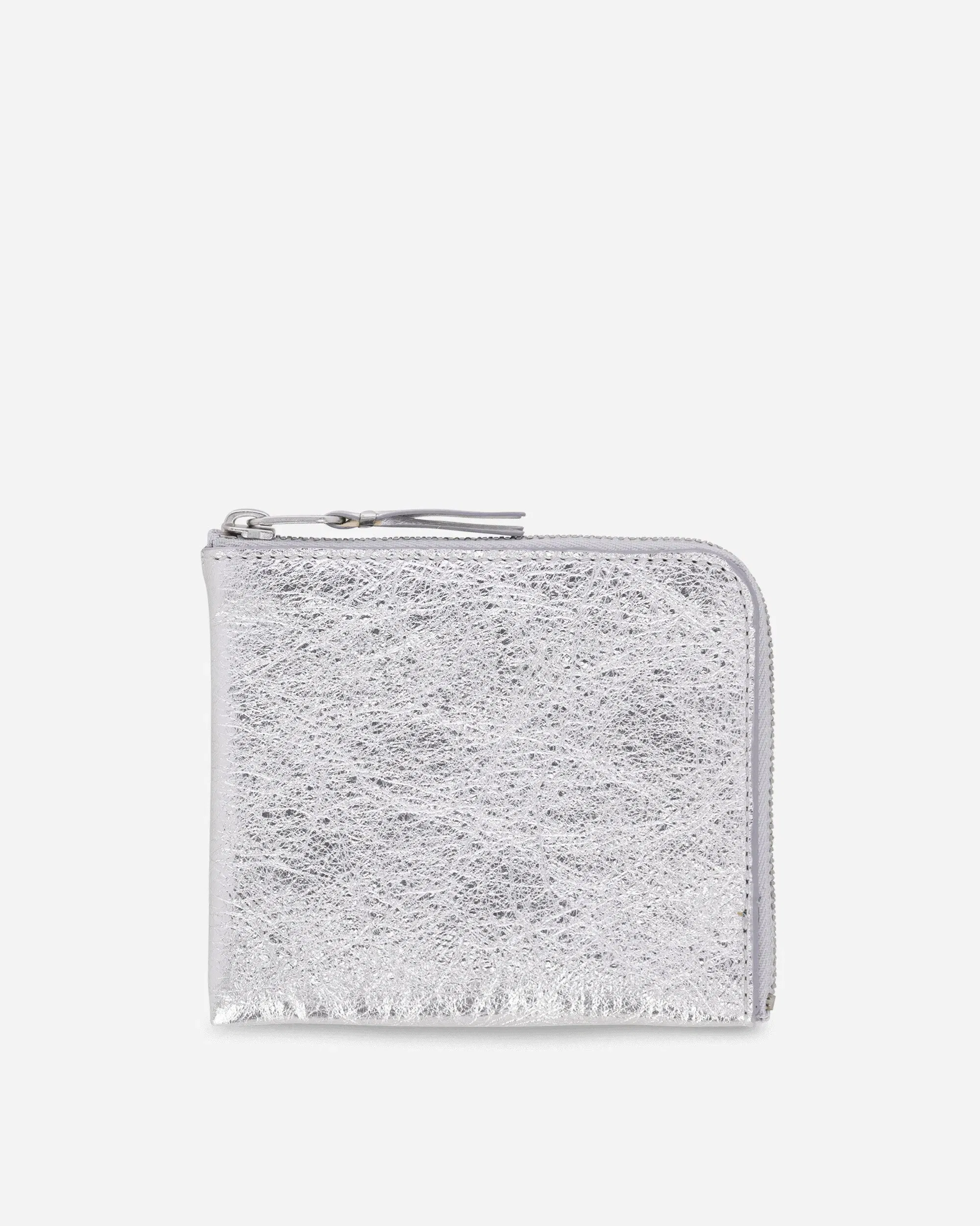 Comme Des Garçons Wallet Silver Line Zip Around Wallet Silver