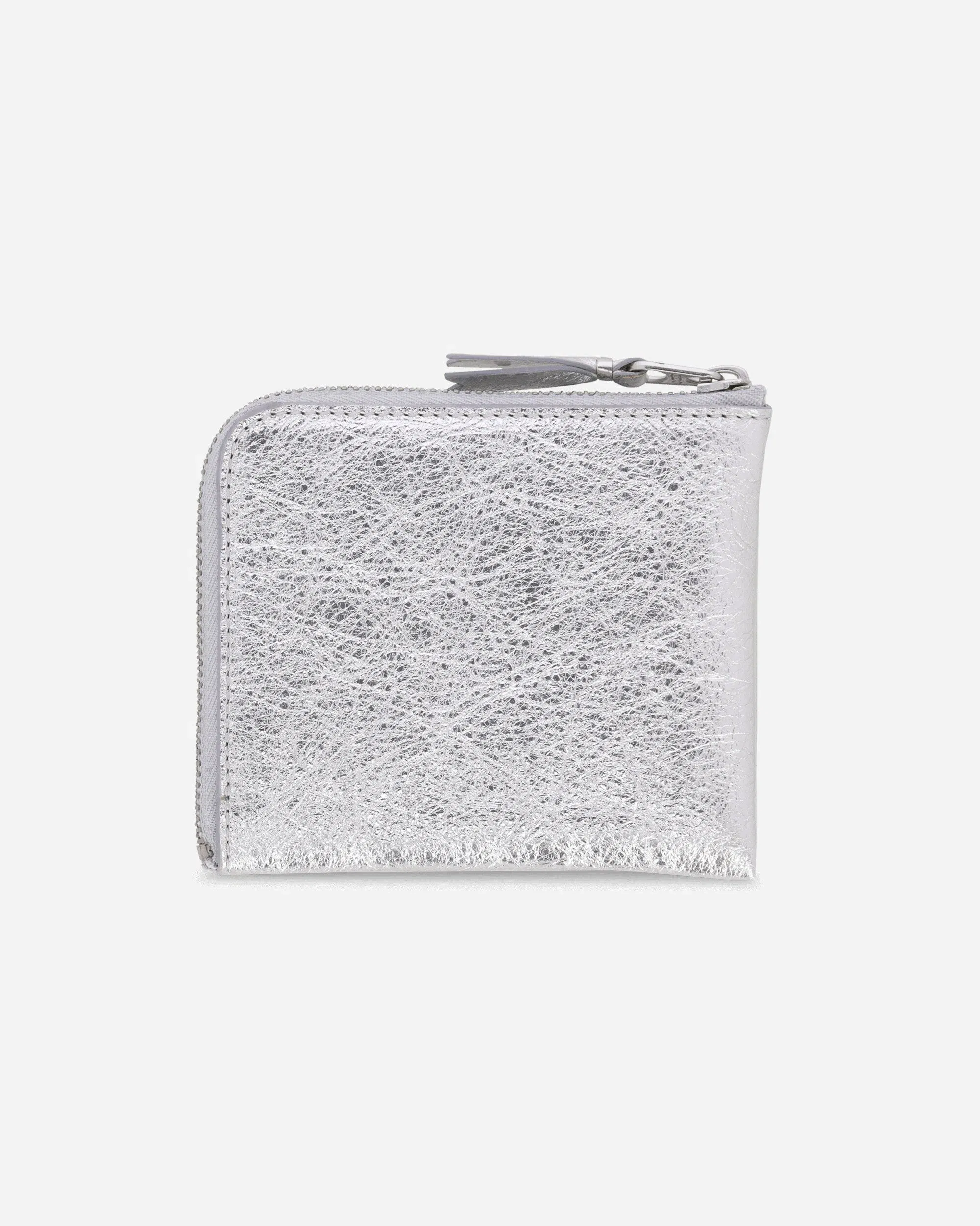 Comme Des Garçons Wallet Silver Line Zip Around Wallet Silver