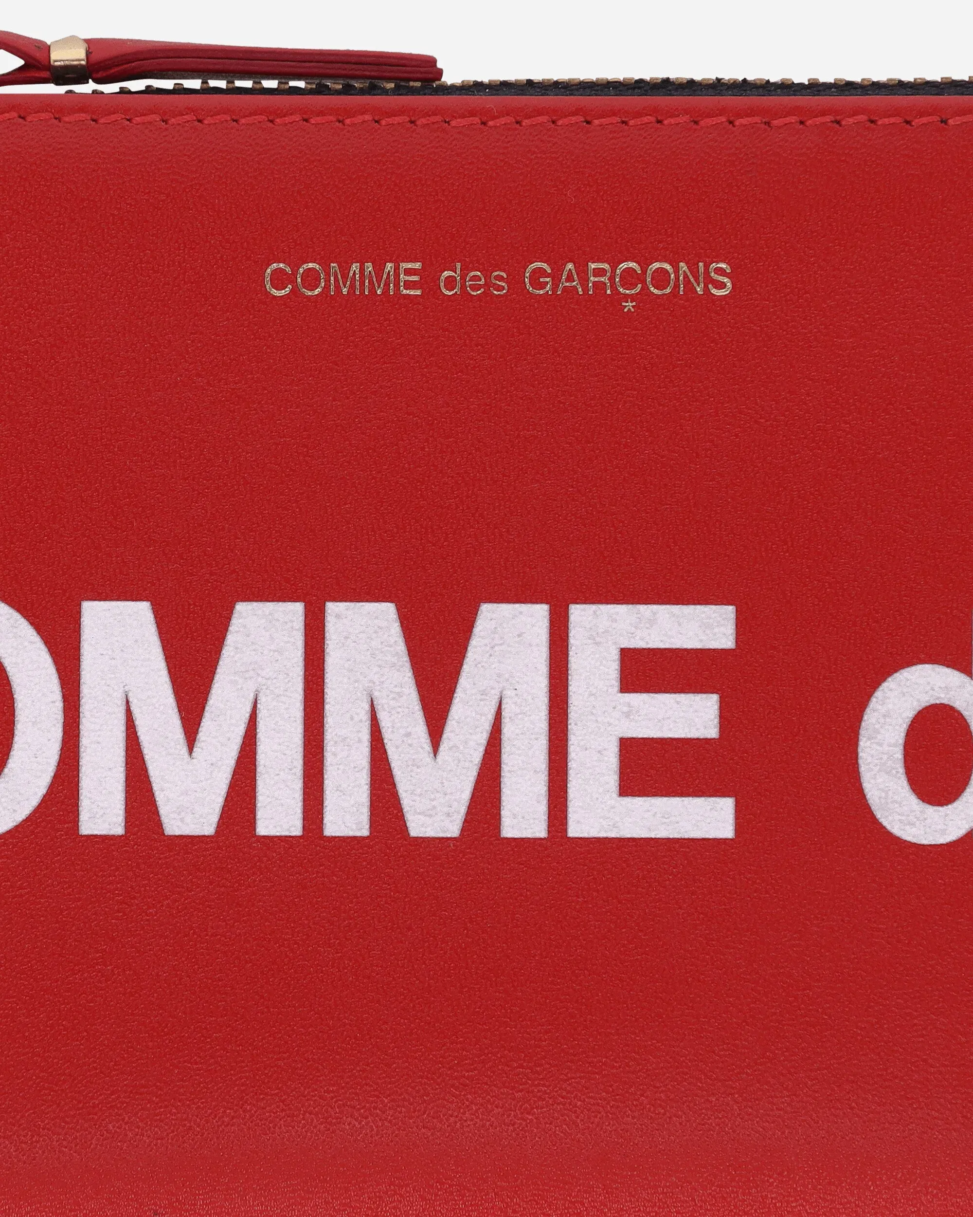 Comme Des Garçons Wallet Huge Logo Zip Pouch Red