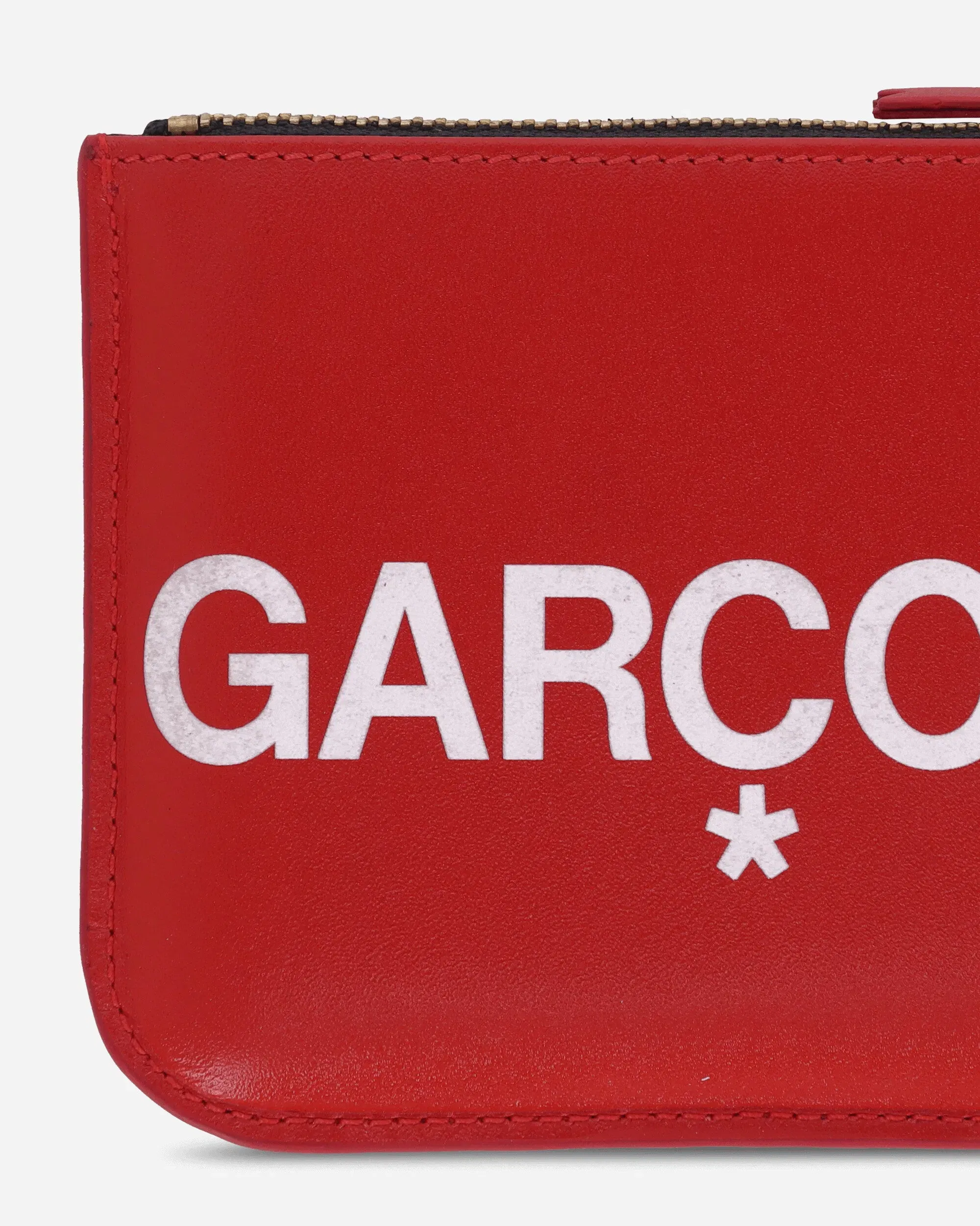 Comme Des Garçons Wallet Huge Logo Zip Pouch Red
