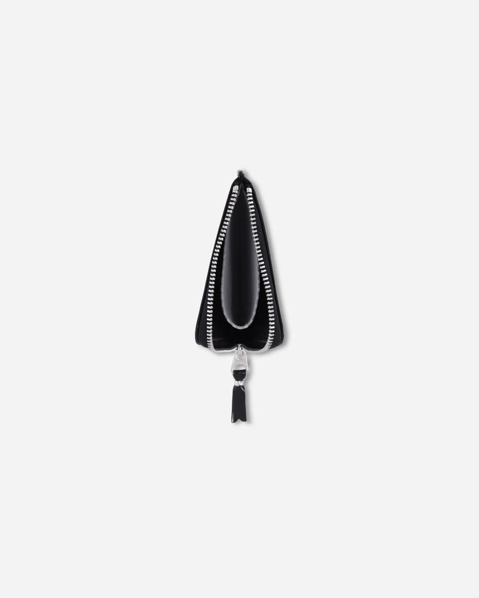 Comme Des Garçons Wallet Mirror Inside Zip Around Wallet Black / Silver