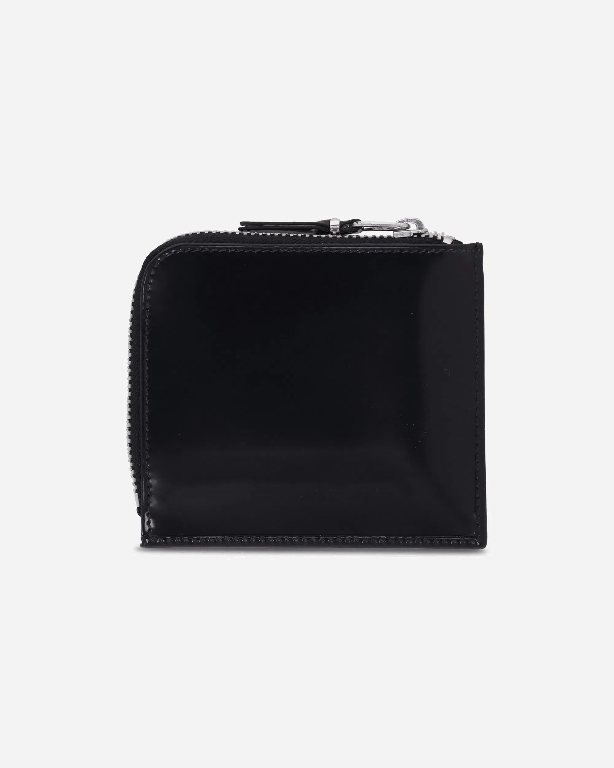 Comme Des Garçons Wallet Mirror Inside Zip Around Wallet Black / Silver