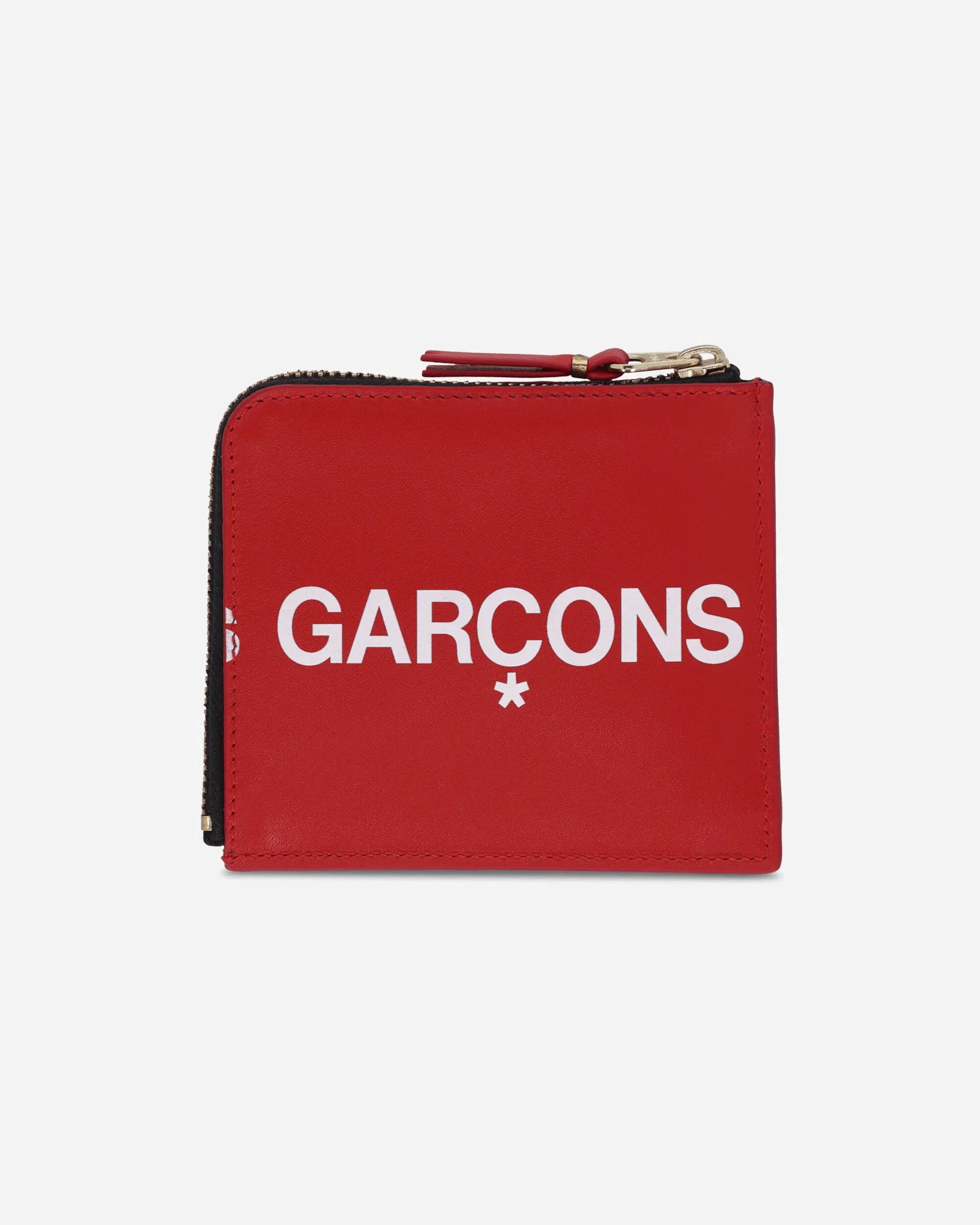 Comme Des Garçons Wallet Huge Logo Zip Around Wallet Red