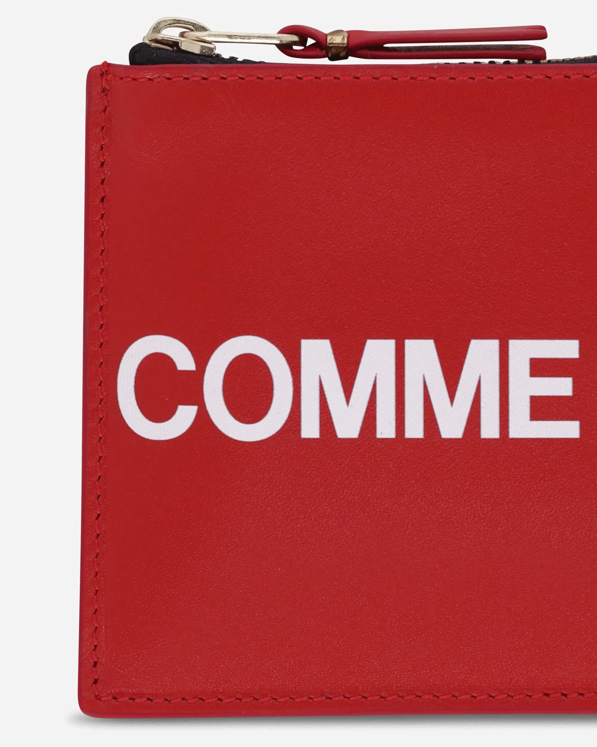 Comme Des Garçons Wallet Huge Logo Zip Around Wallet Red